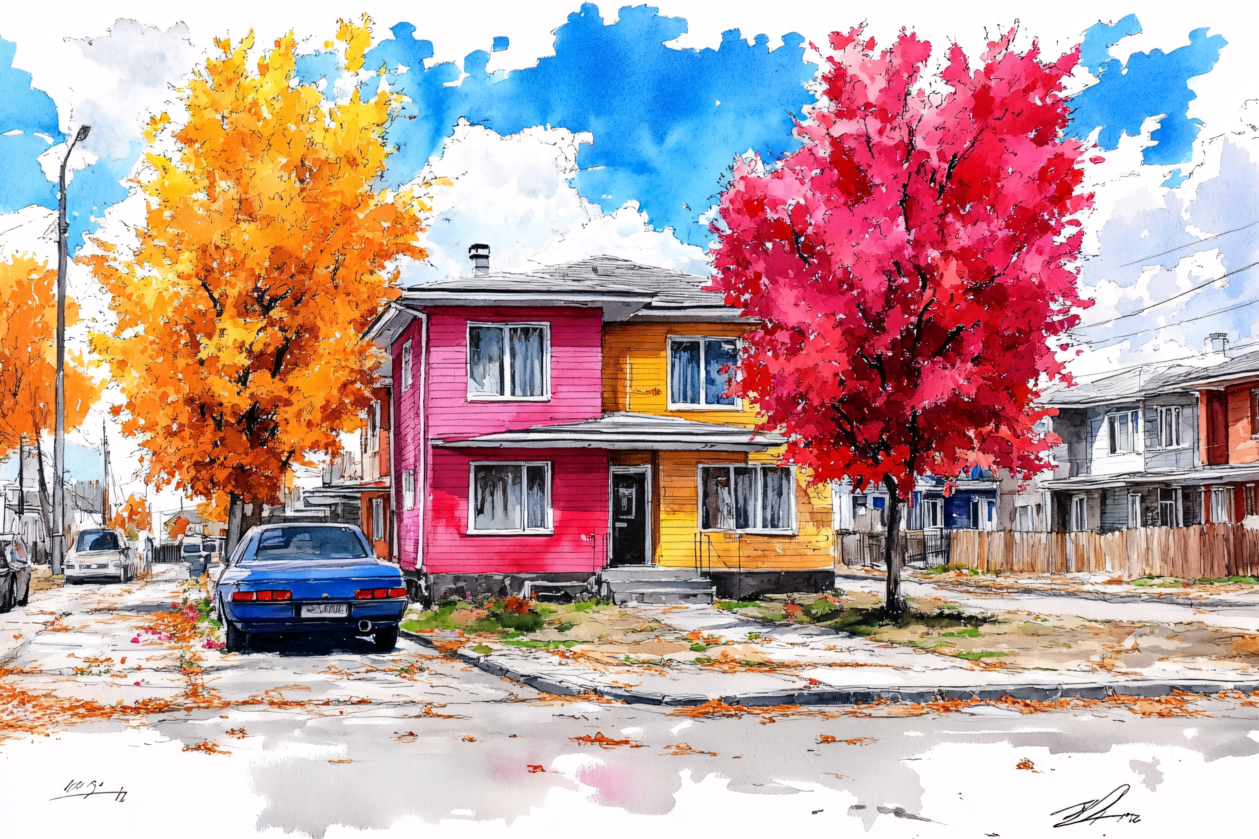 Colorful Autumn House