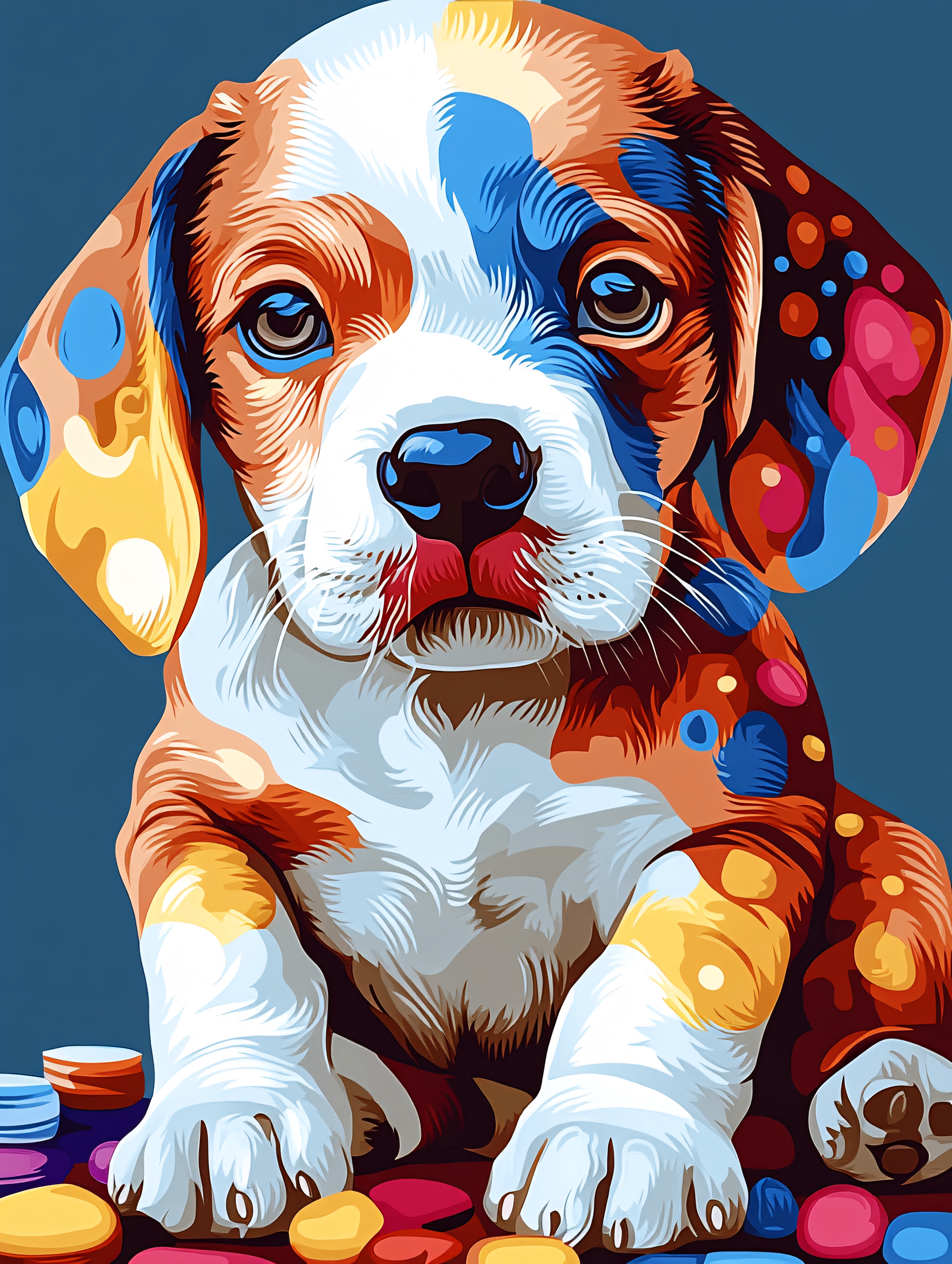 Colorful Beagle Puppy Illustration