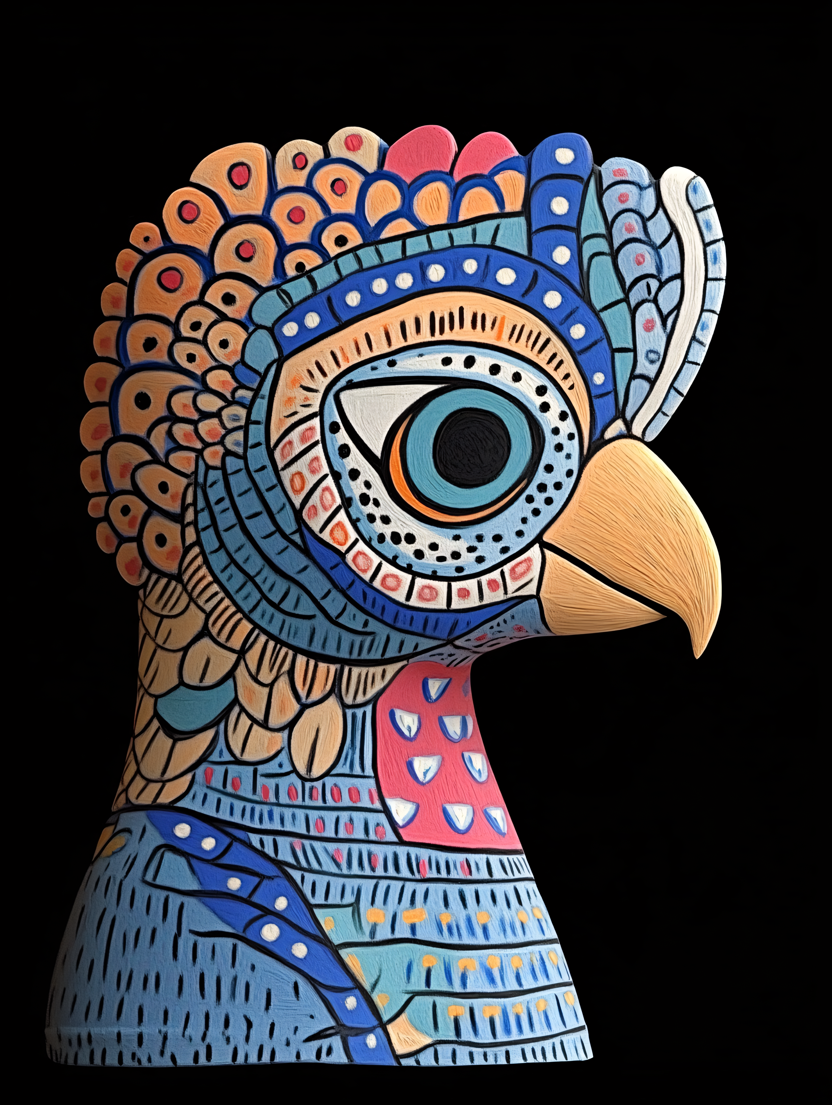 Colorful Bird Head Art