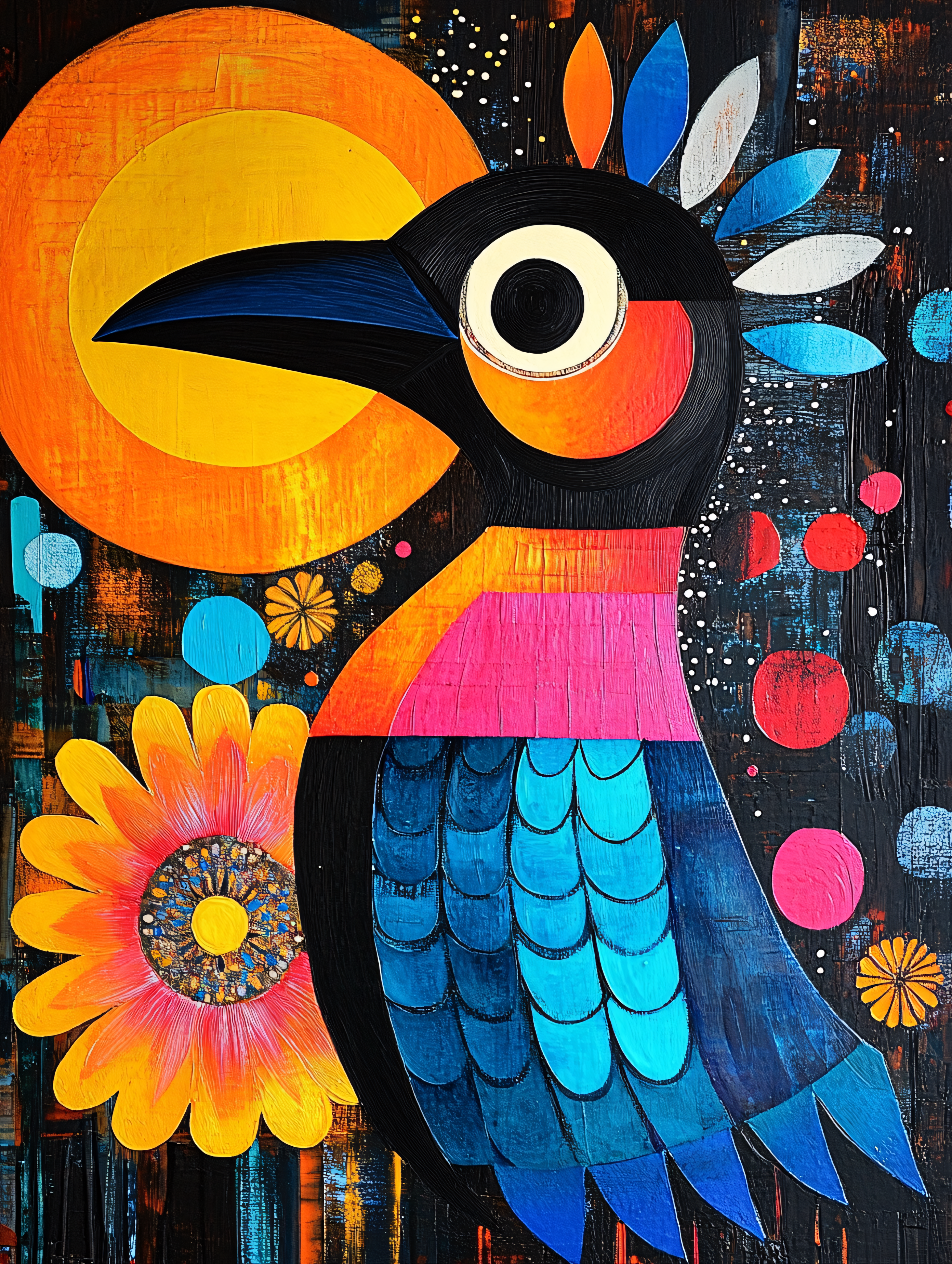 Colorful Bird Painting