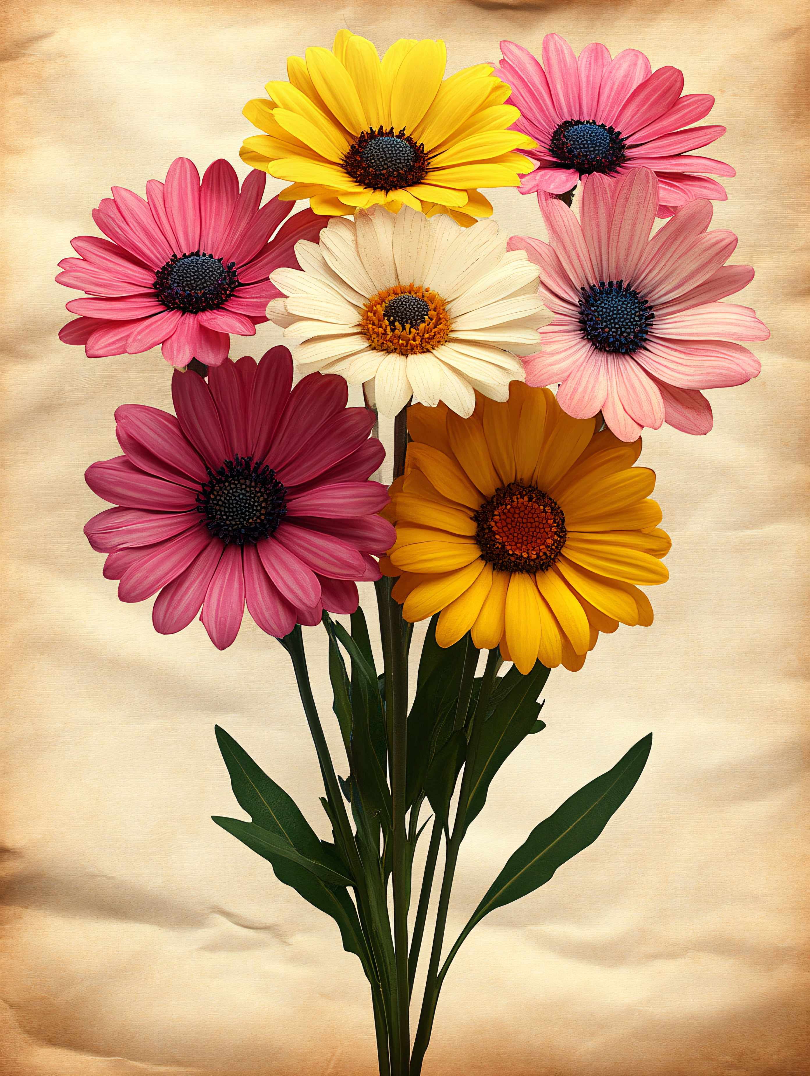 Colorful Bouquet Of Daisies