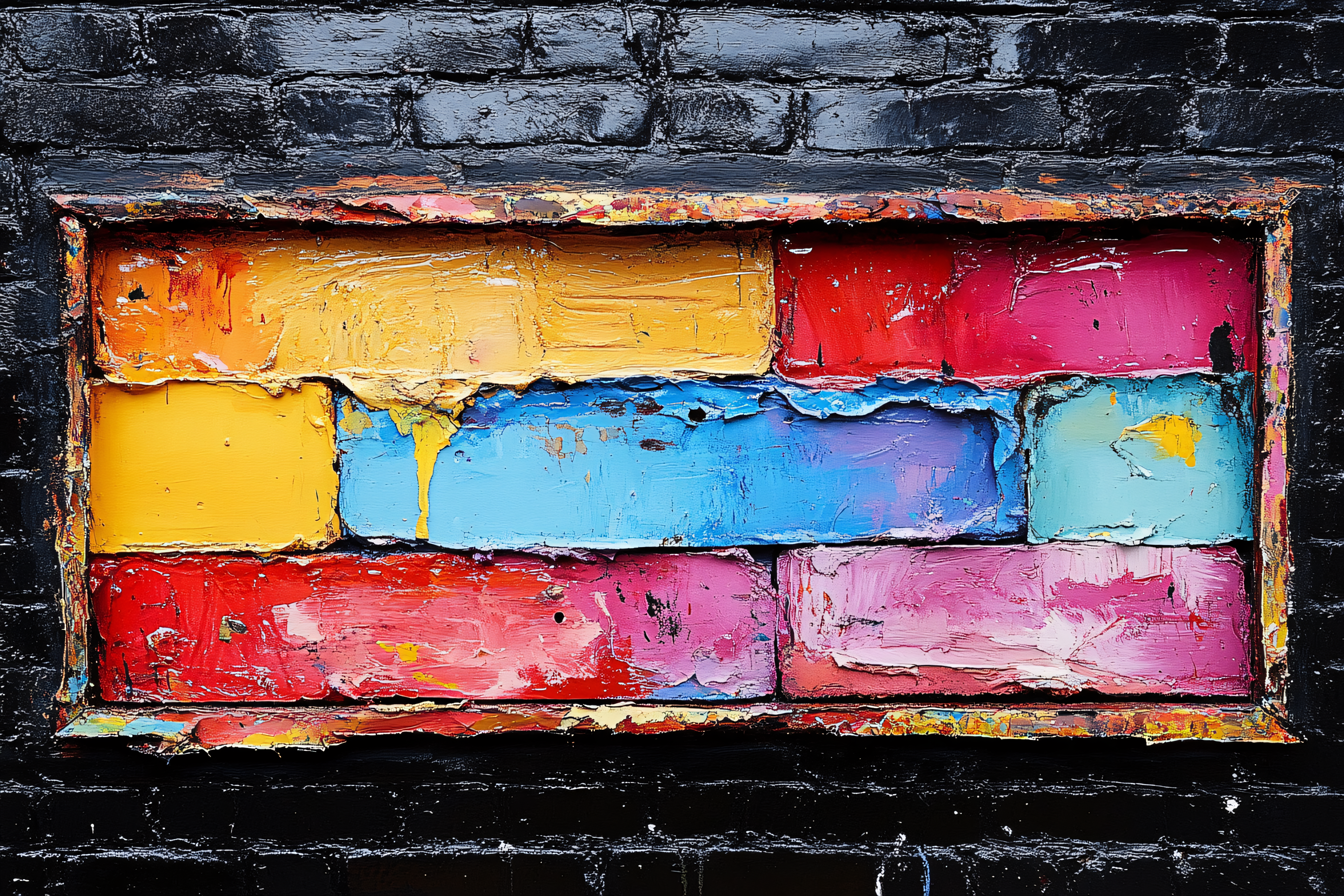 Colorful Brick Wall Art
