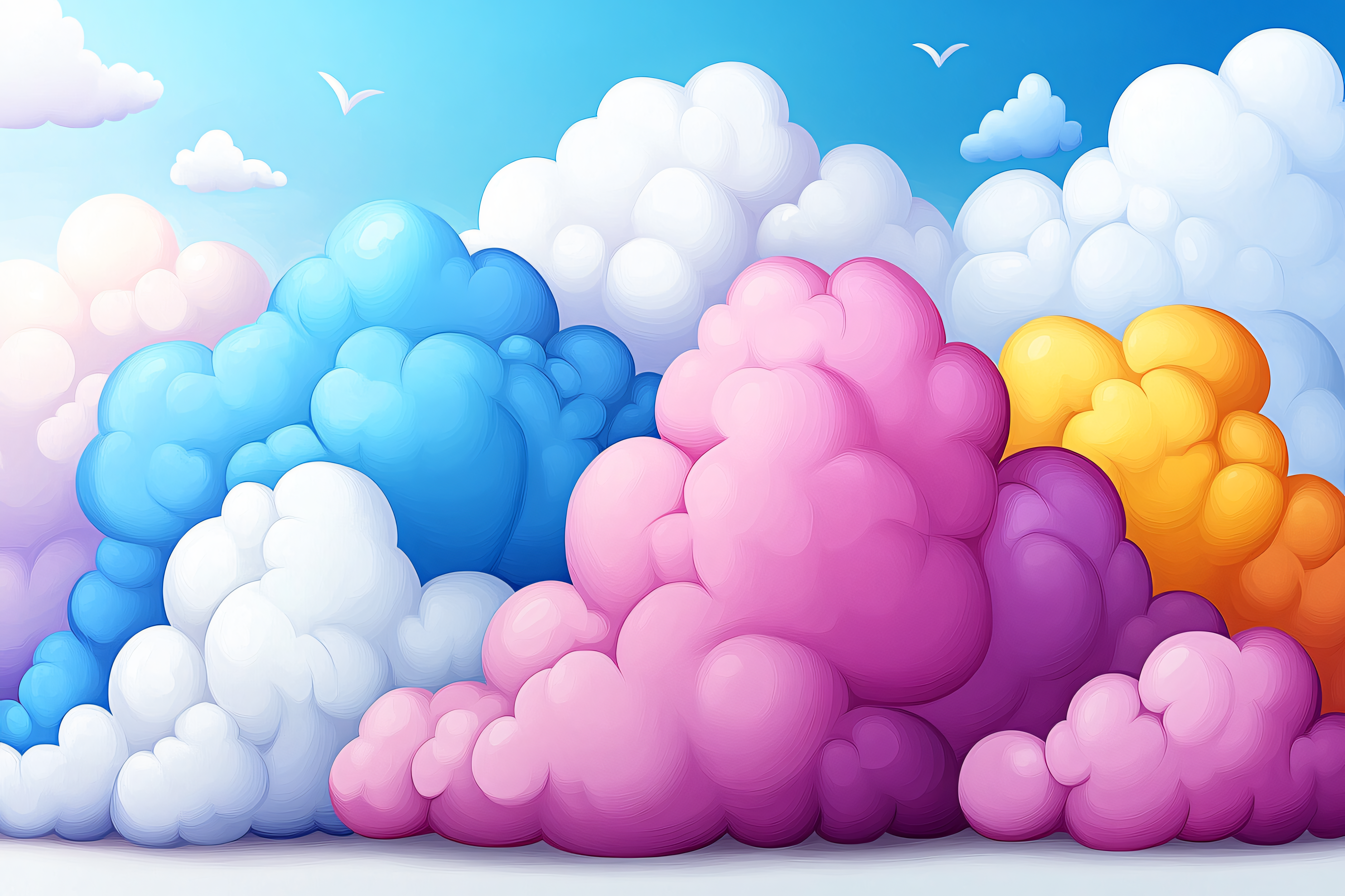Colorful Cartoon Clouds