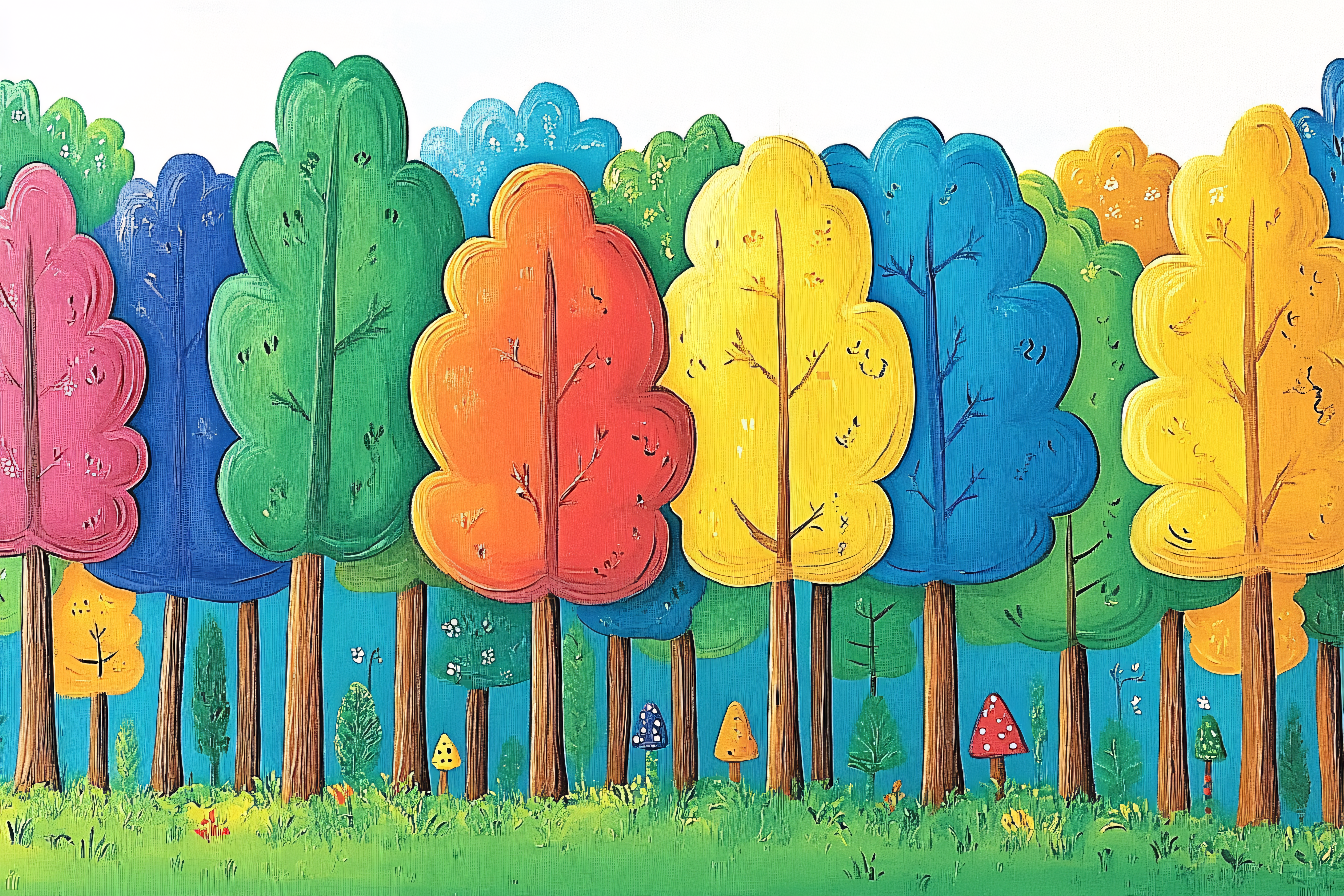 Colorful Cartoon Forest