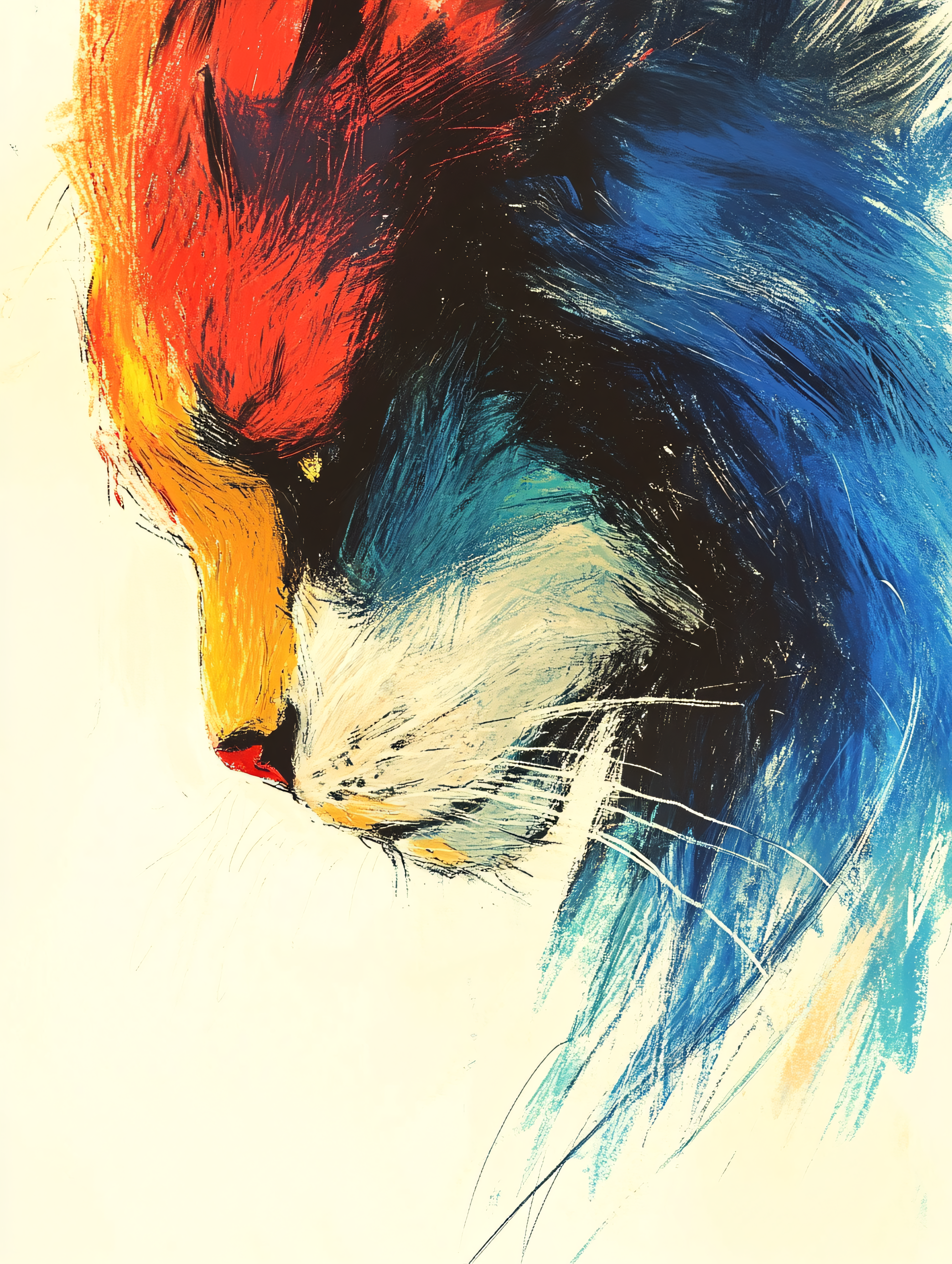 Colorful Cat Head