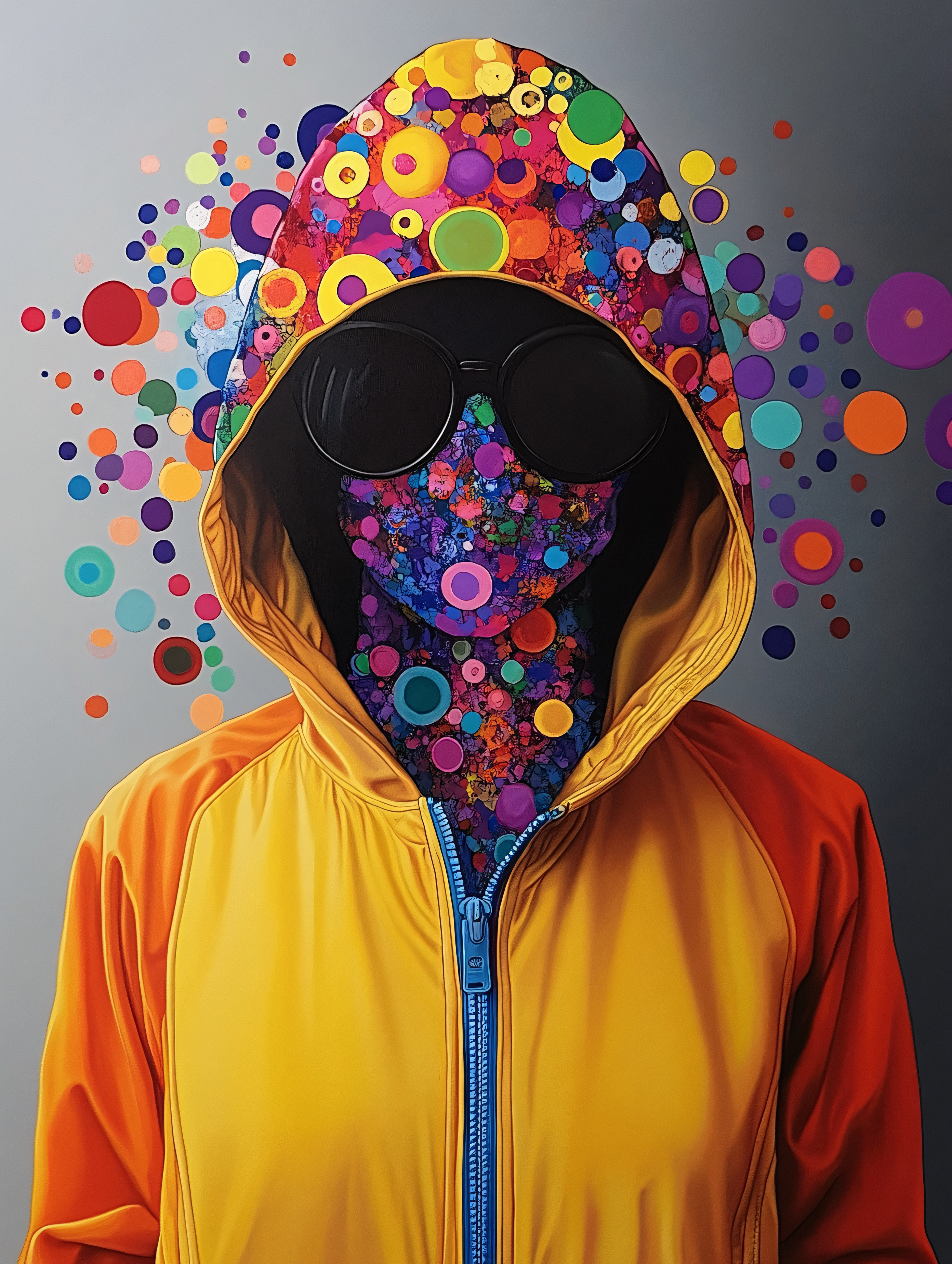 Colorful Circles Face Hoodie