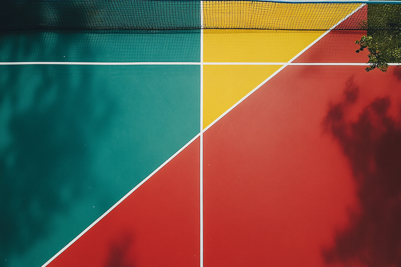Colorful Court Divided into Sections