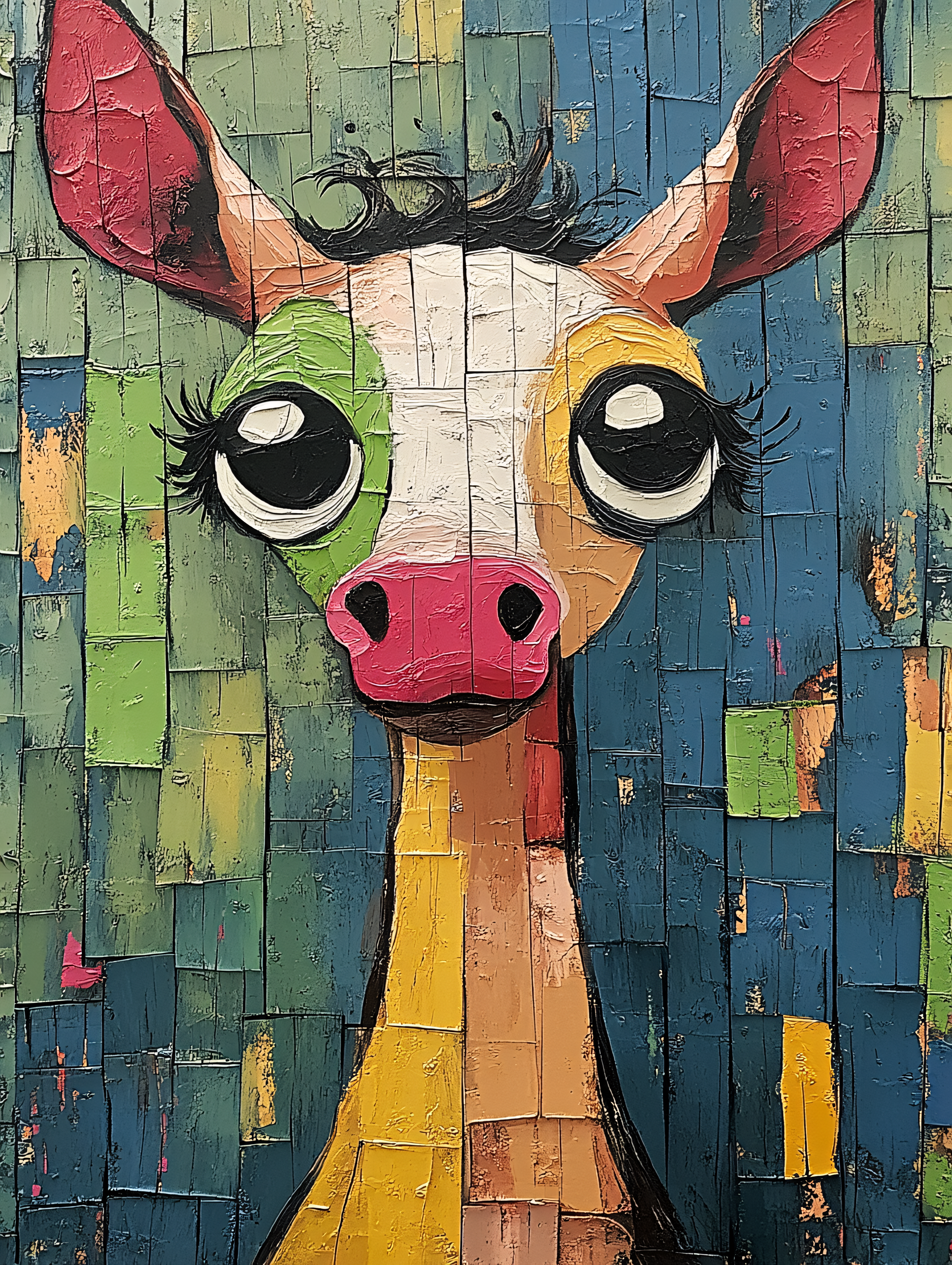 Colorful Cow Portrait
