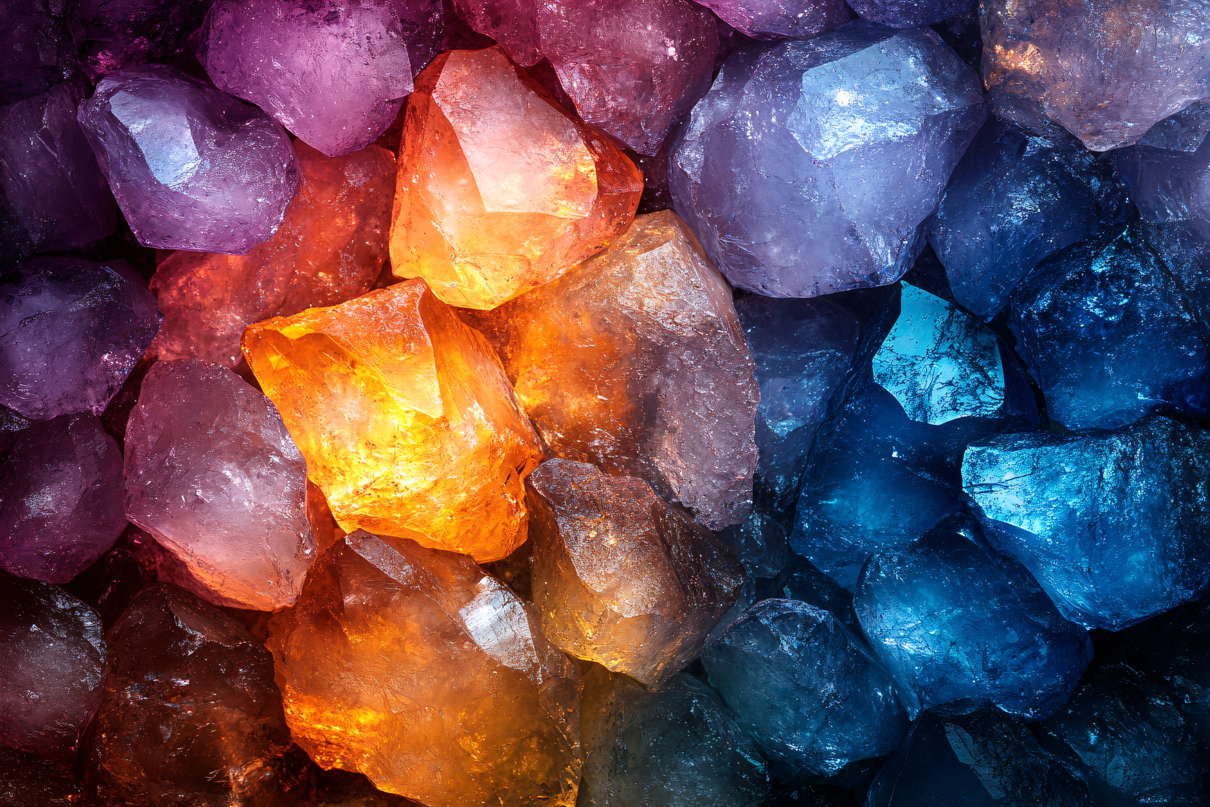 Colorful Crystal Cluster