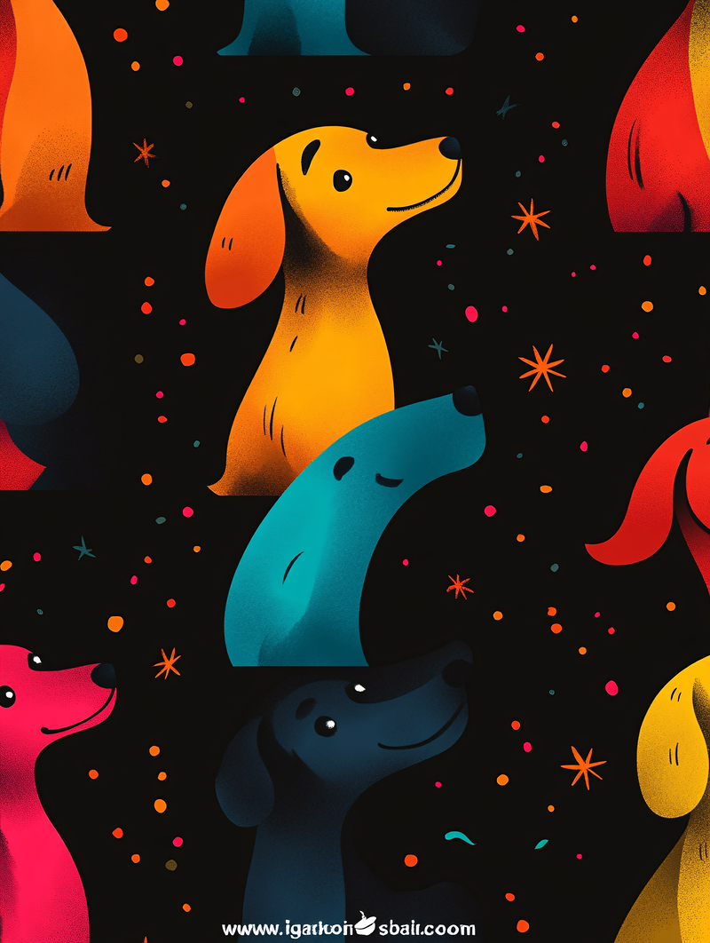 Colorful Dachshund Pattern