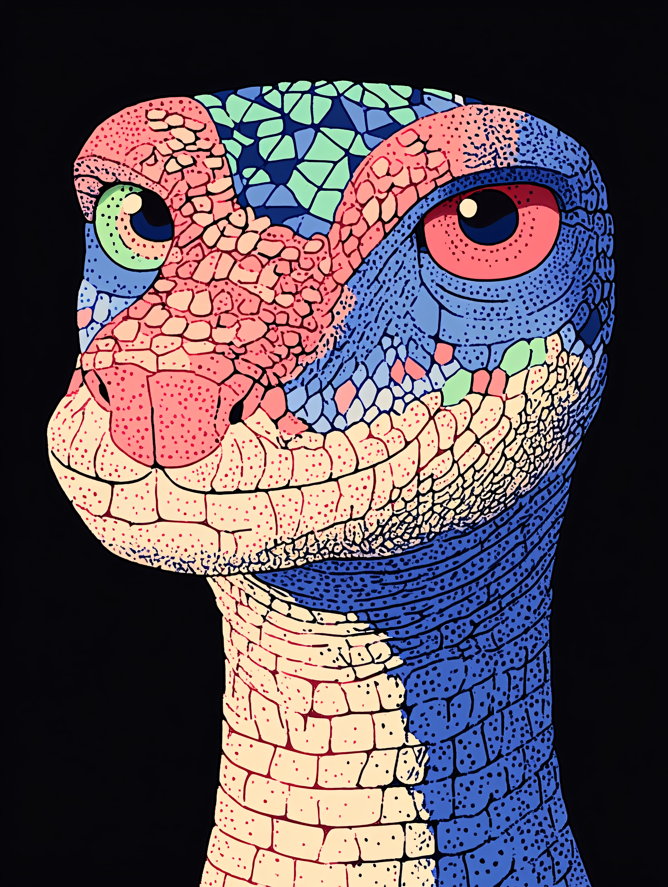 Colorful Dinosaur Head