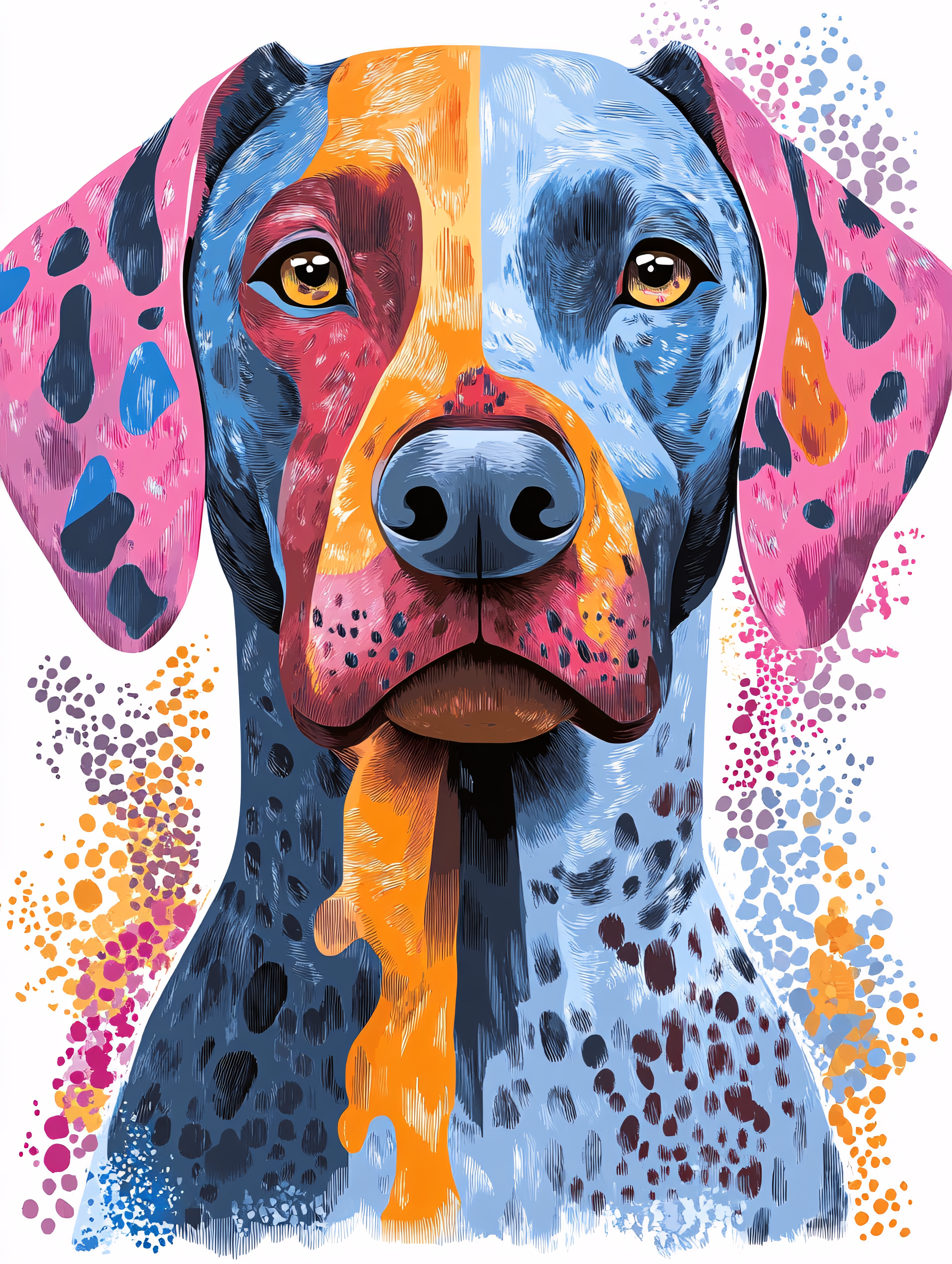 Colorful Dog Portrait