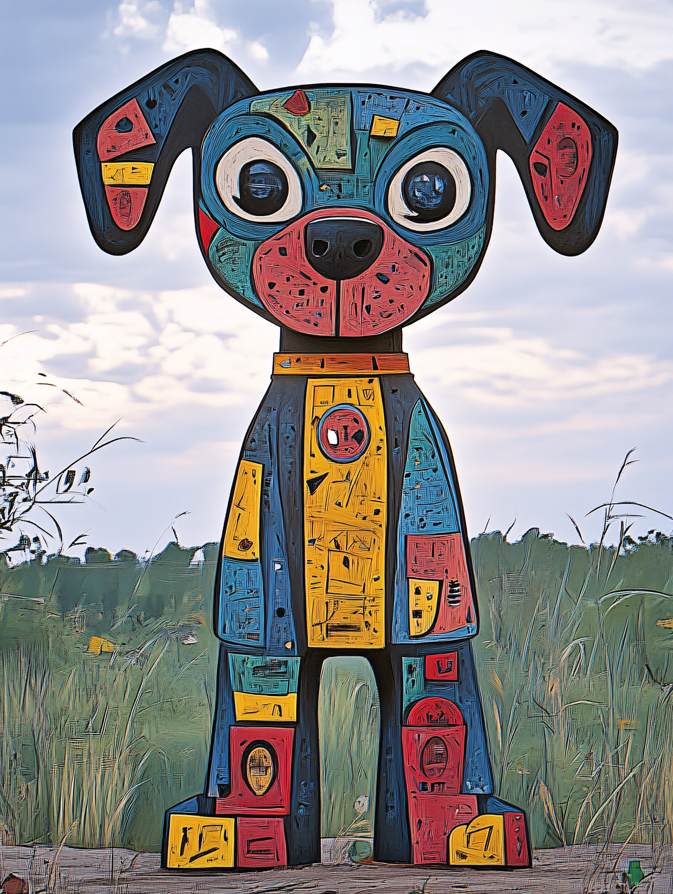 Colorful Dog Sculpture
