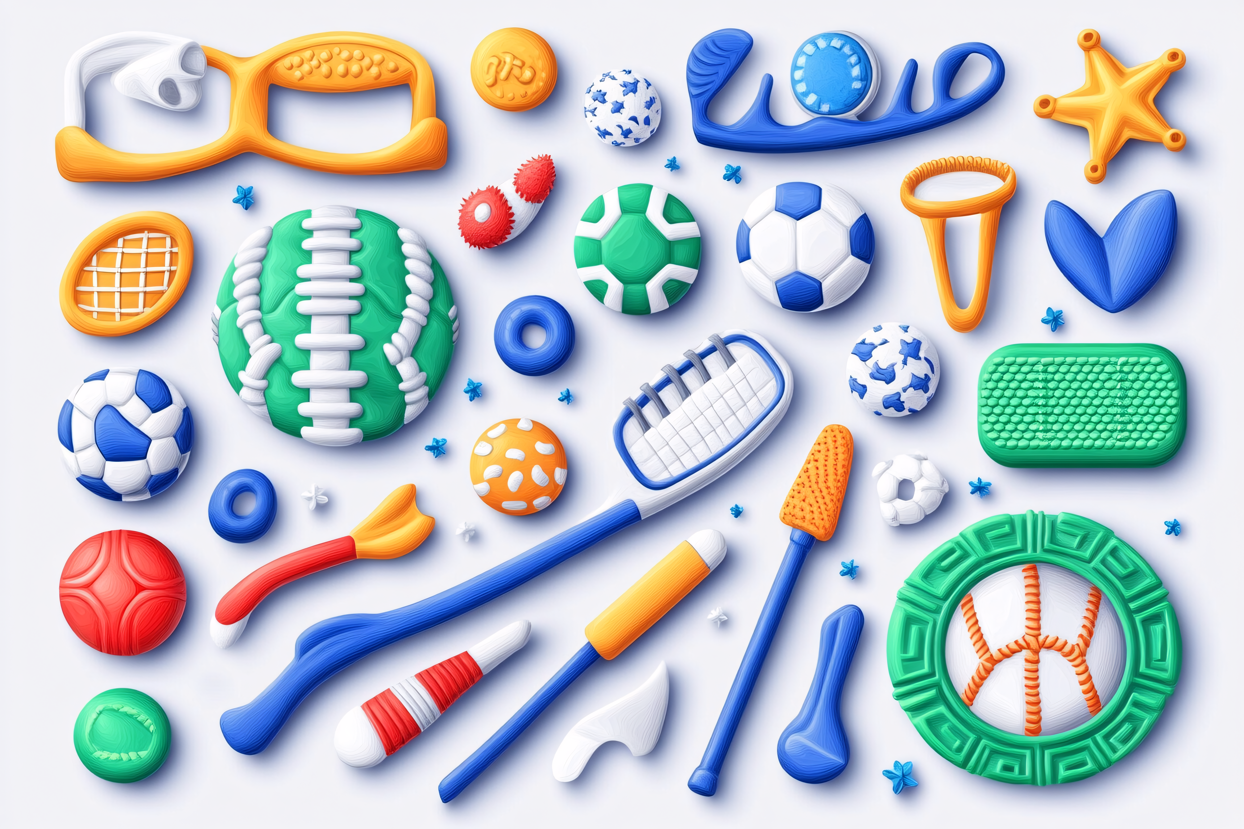 Colorful Dog Toys Collection