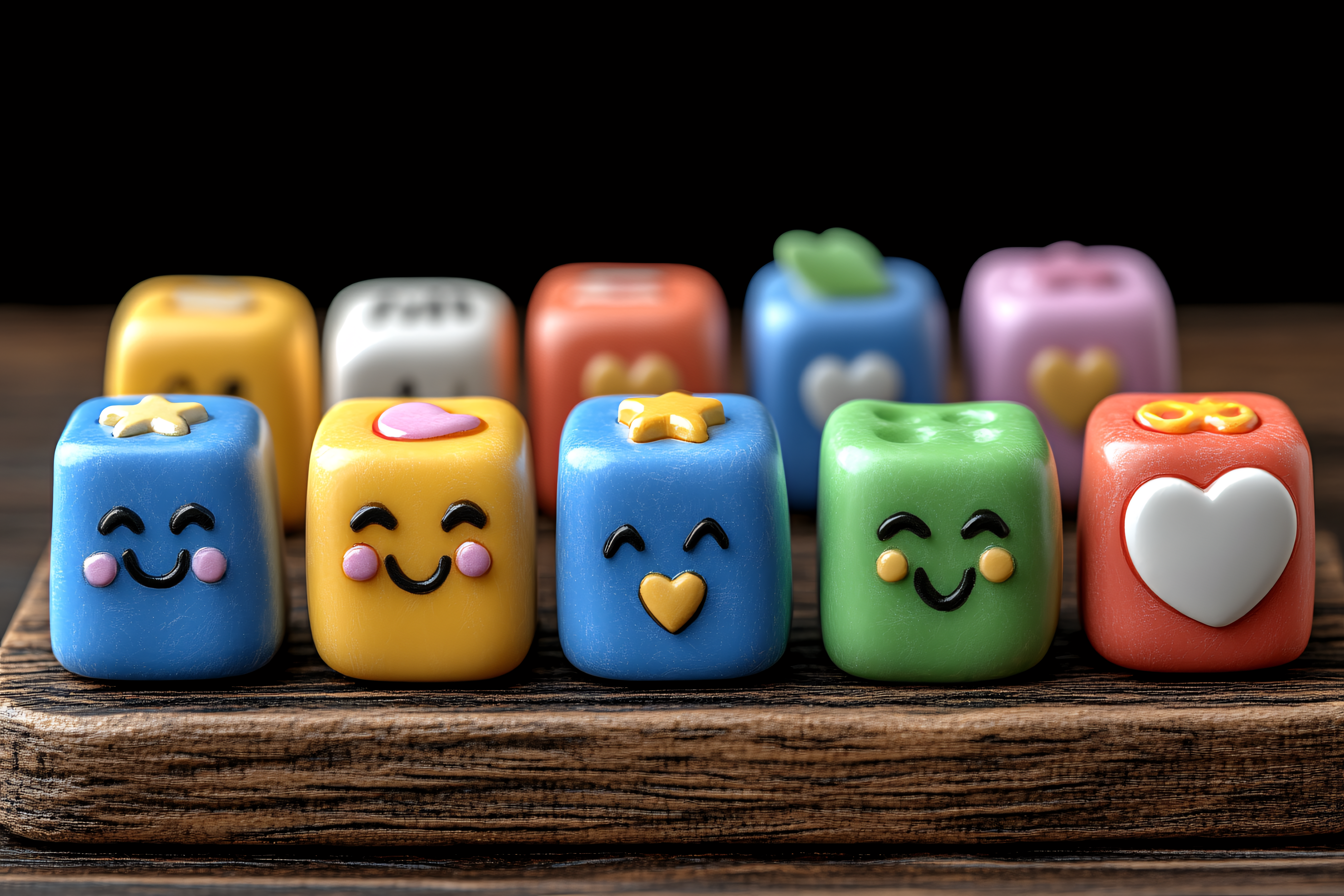 Colorful Emoji Cubes