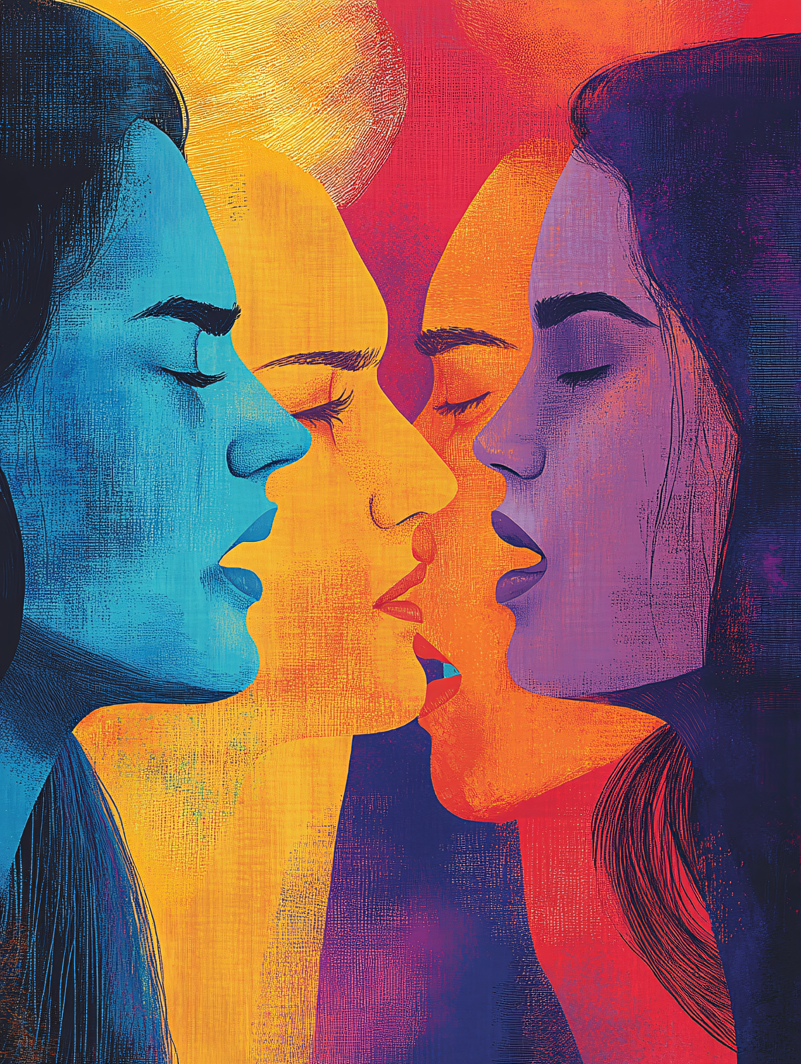 Colorful Faces in Harmony
