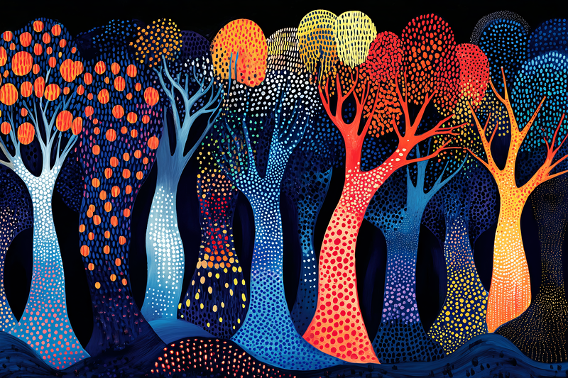 Colorful Forest Illustration