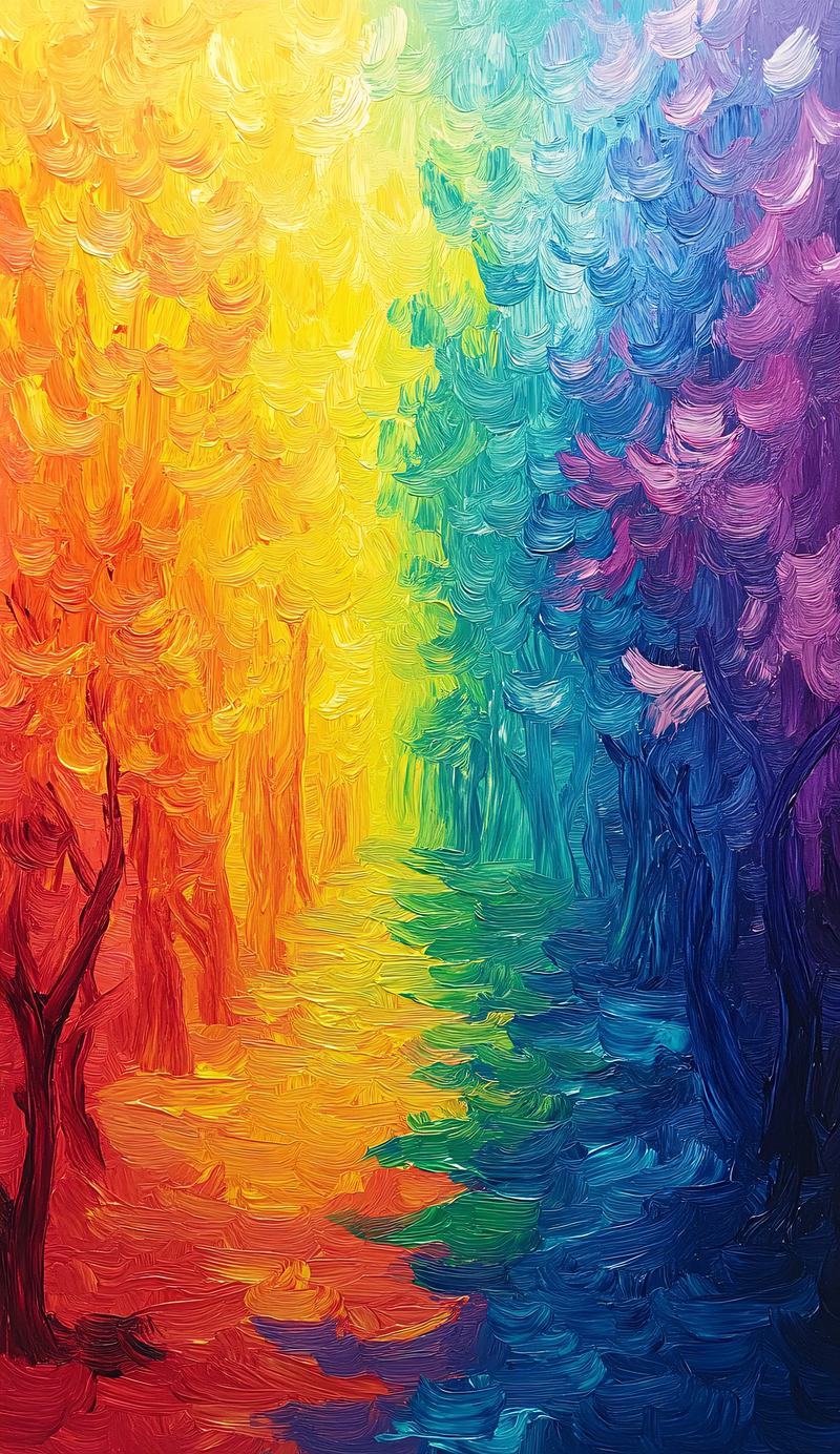 Colorful Forest Path