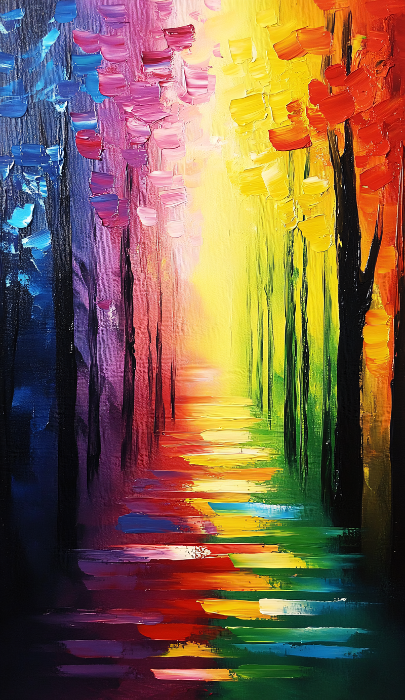 Colorful Forest Path