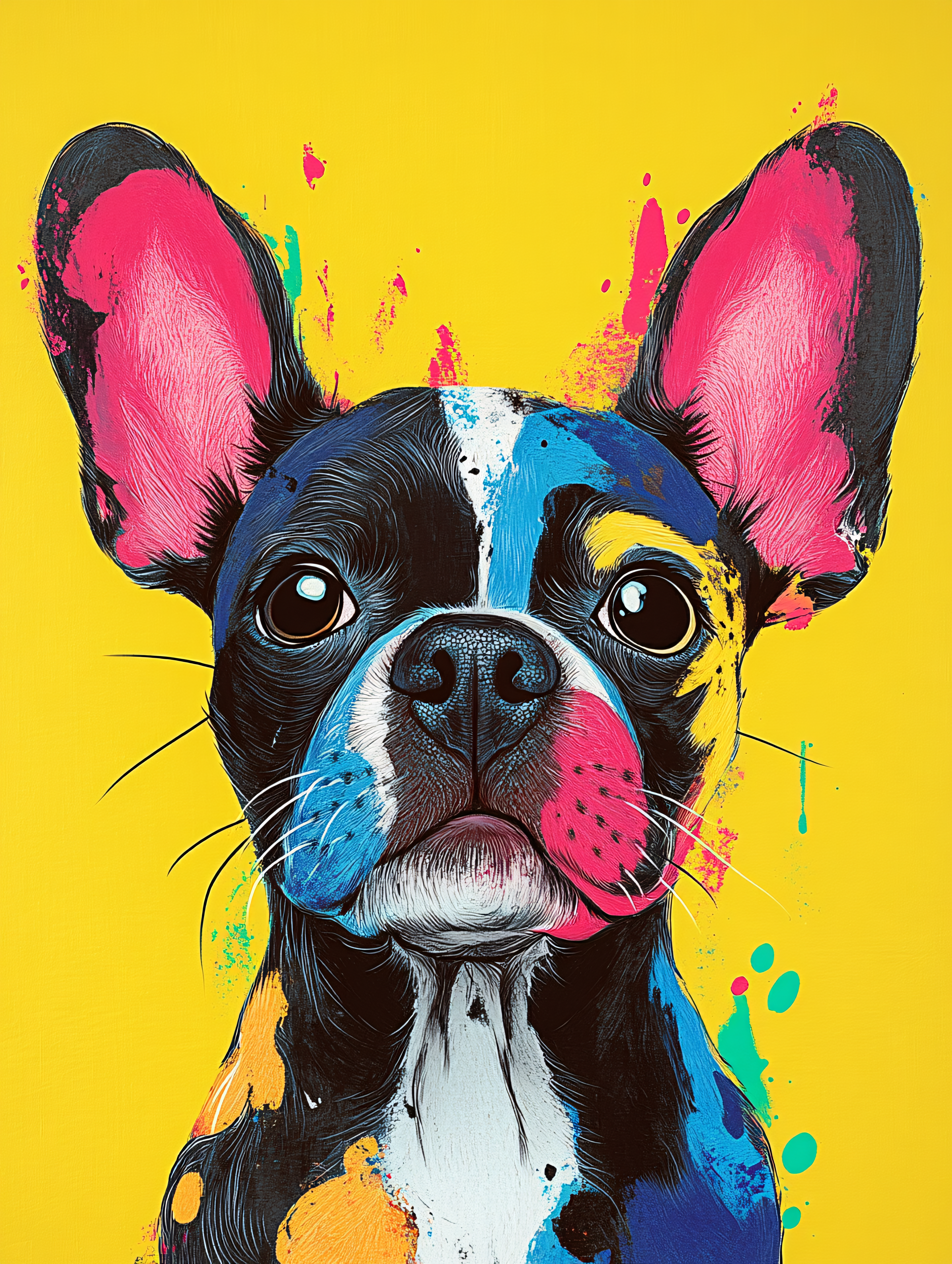 Colorful French Bulldog Portrait