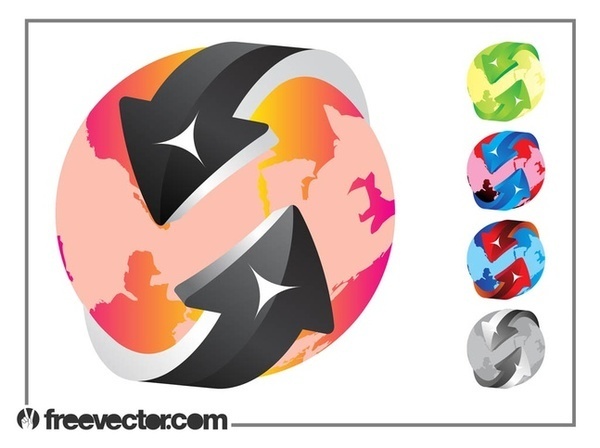 Colorful Globe Designs Free Vector