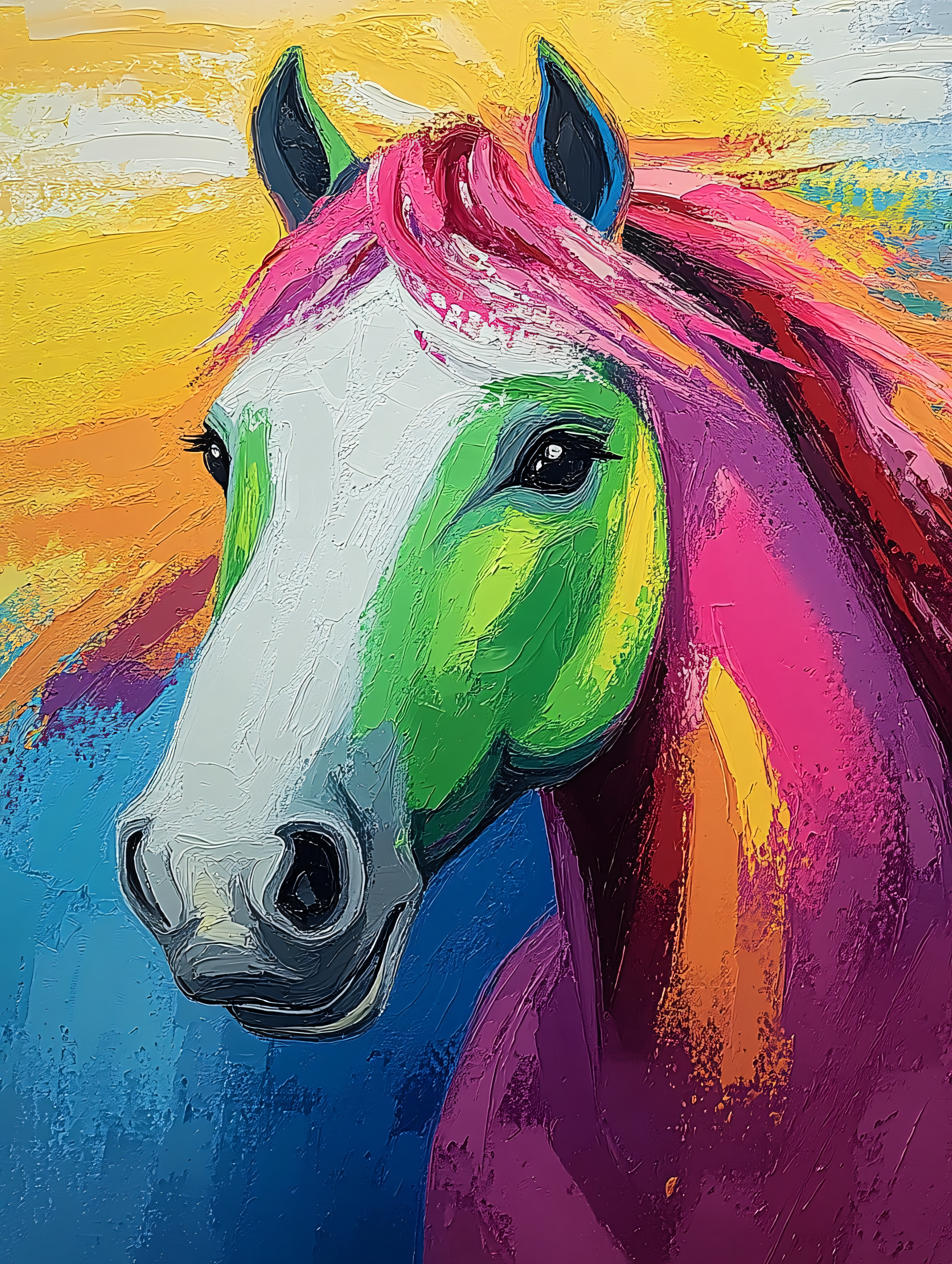 Colorful Horse Head Portrait
