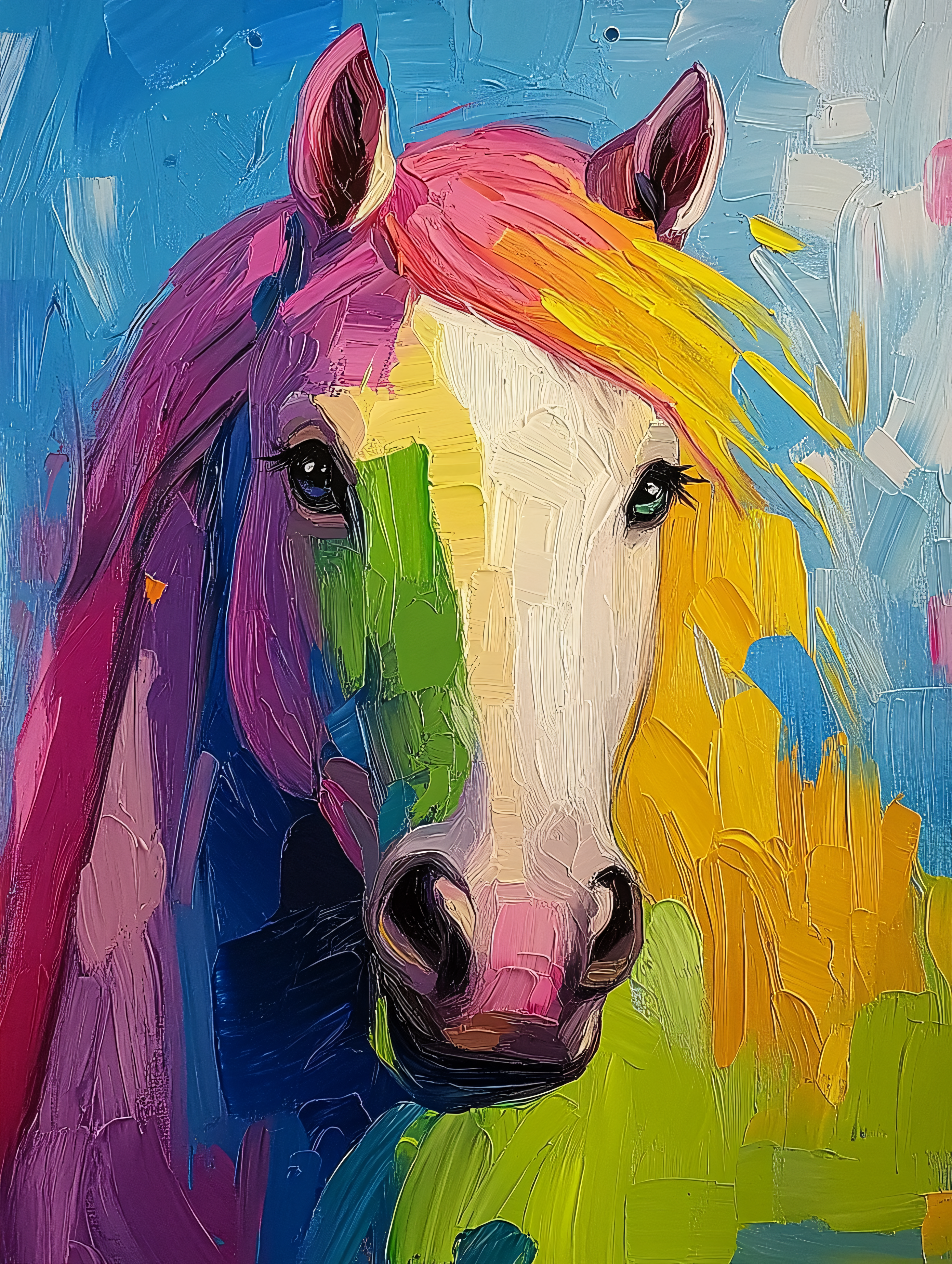 Colorful Horse Painting