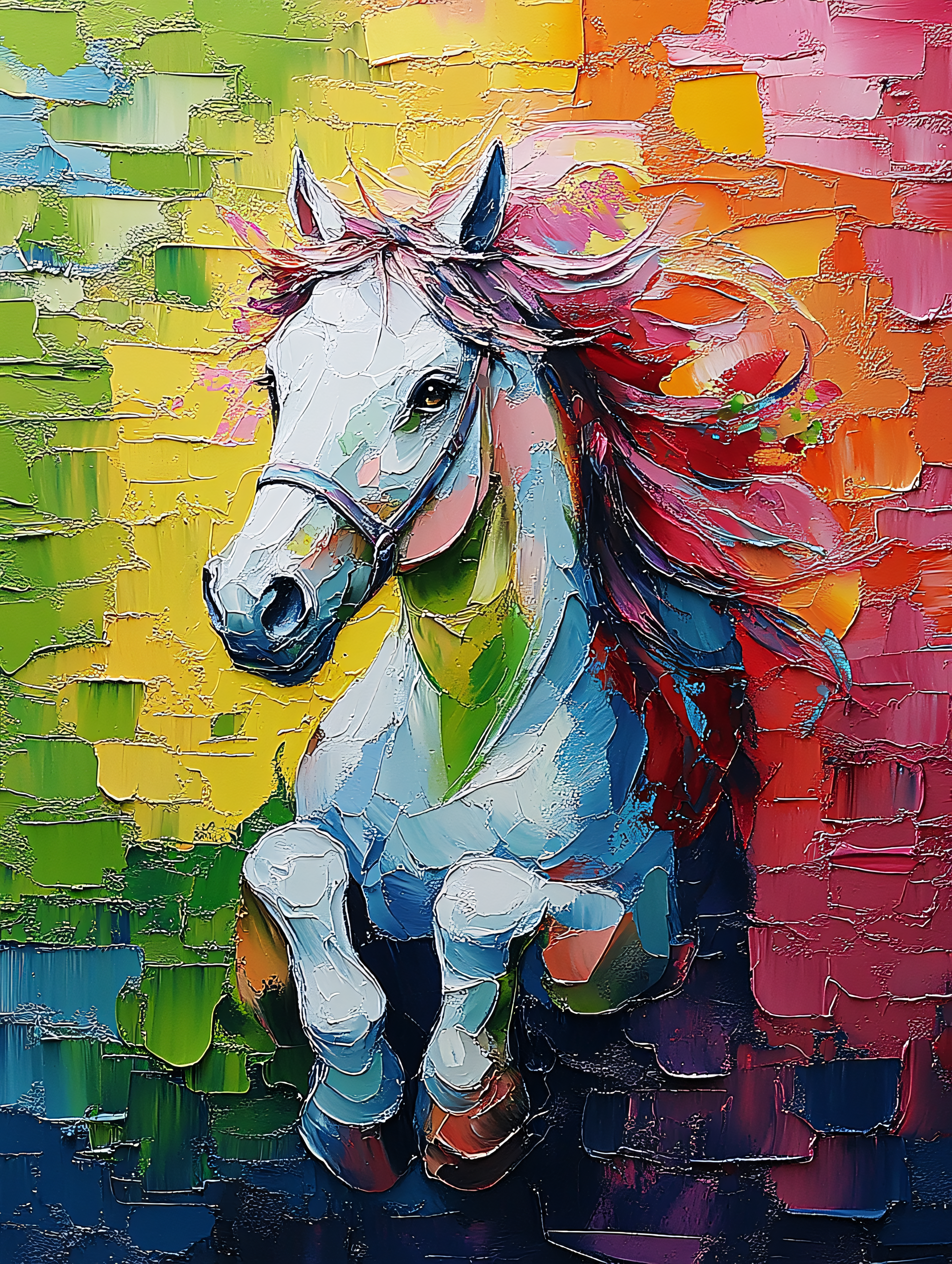 Colorful Horse Painting
