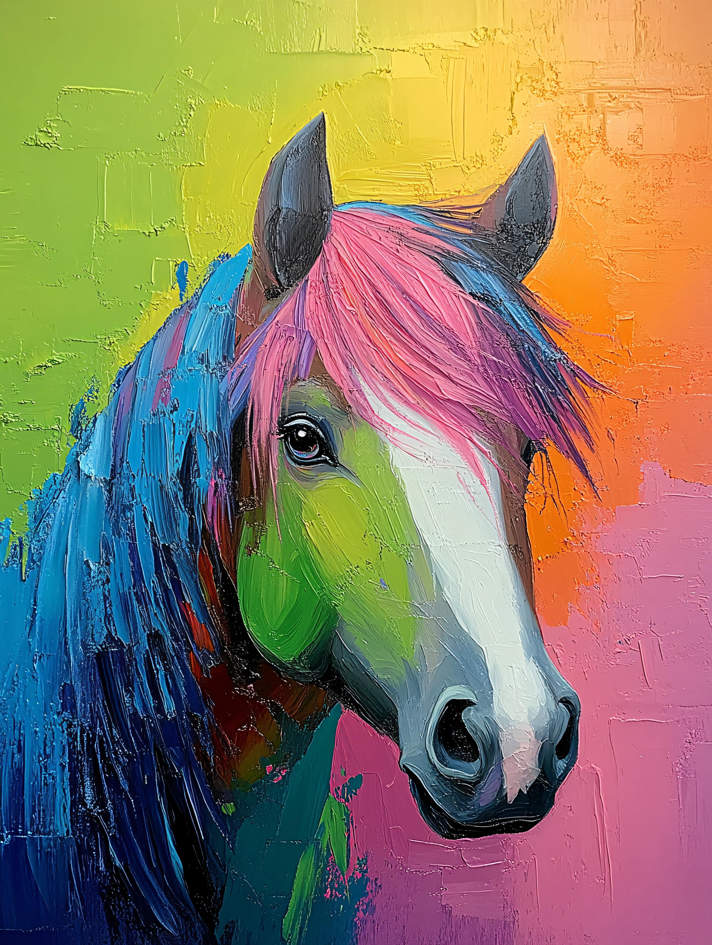 Colorful Horse Portrait