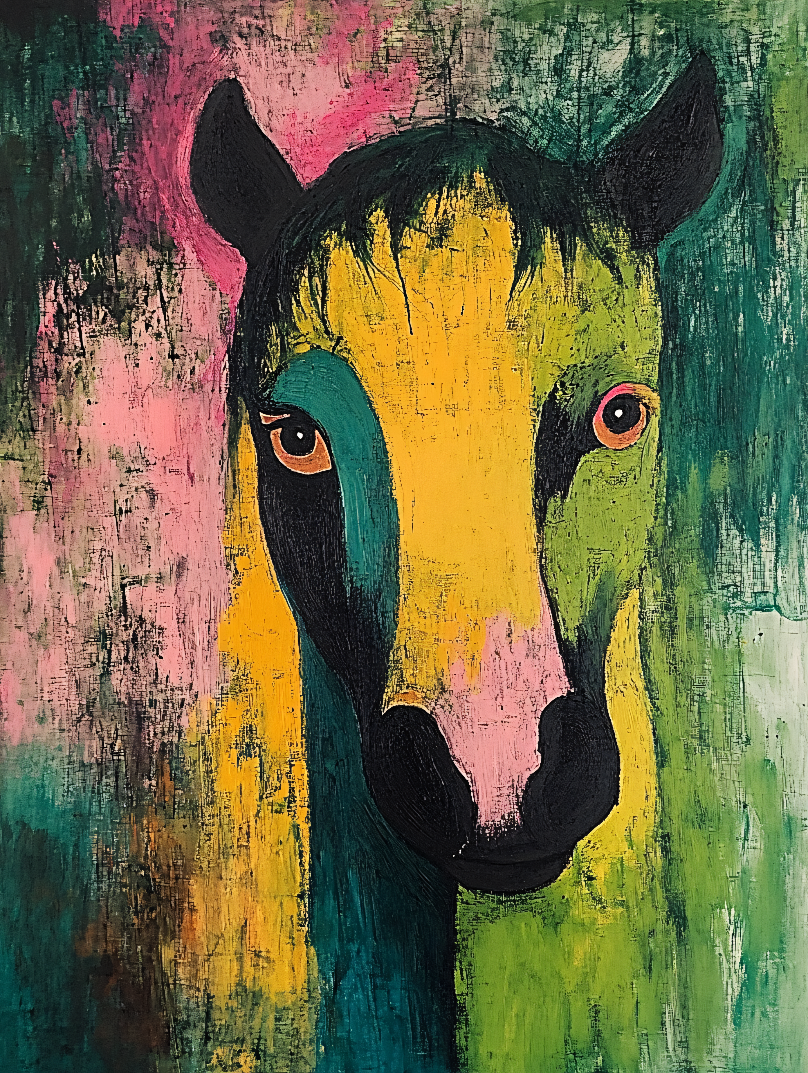 Colorful Horse Portrait