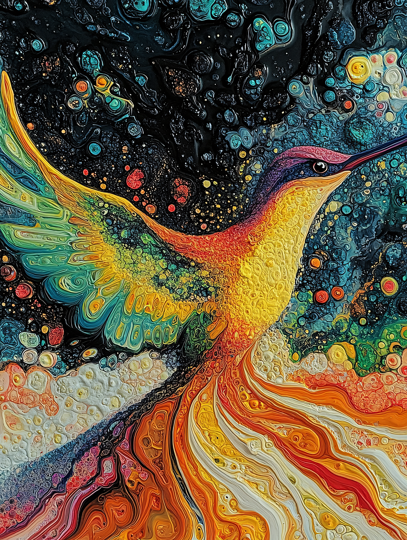 Colorful Hummingbird Cosmos