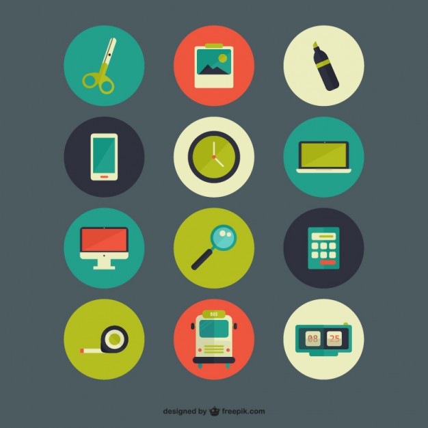 Colorful Icons Pack Free Vector
