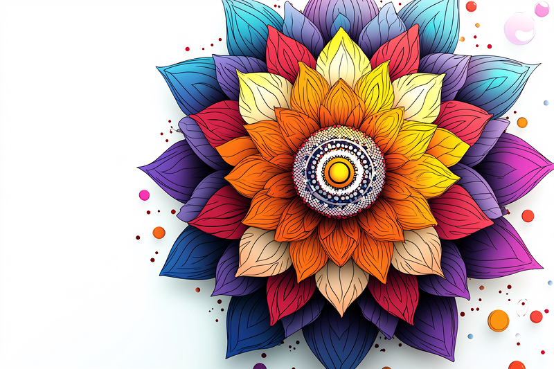 Colorful Mandala Flower