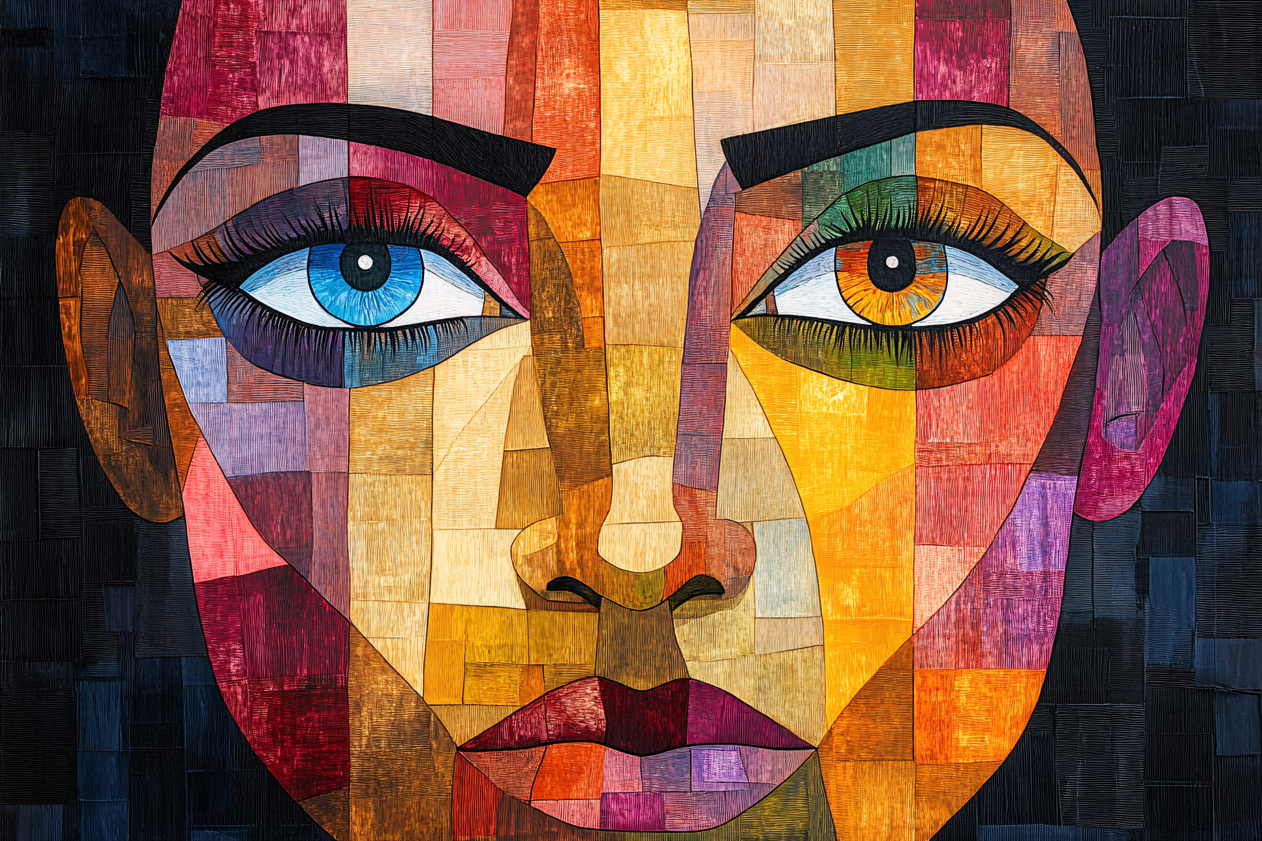 Colorful Mosaic Face Portrait