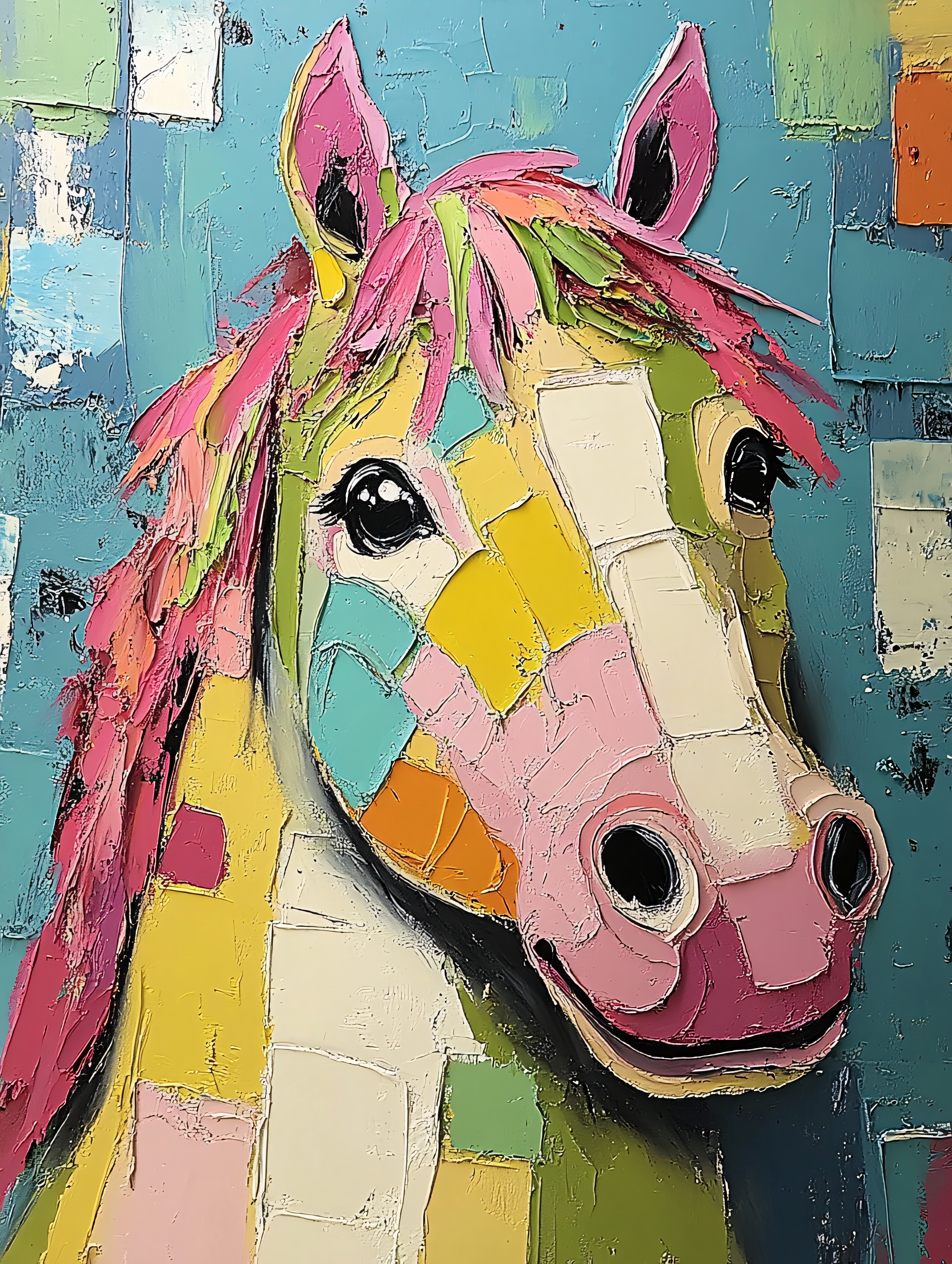Colorful Mosaic Horse