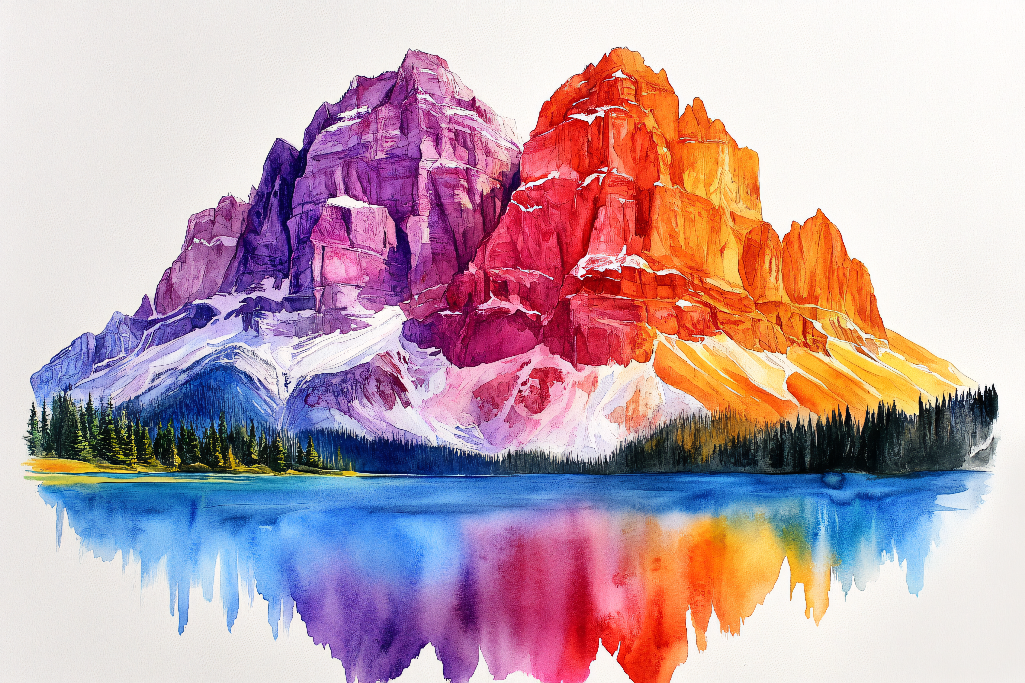 Colorful Mountain Reflection