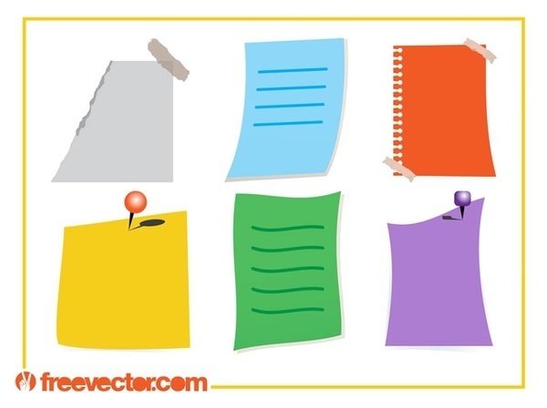 Colorful Notes s Free Vector
