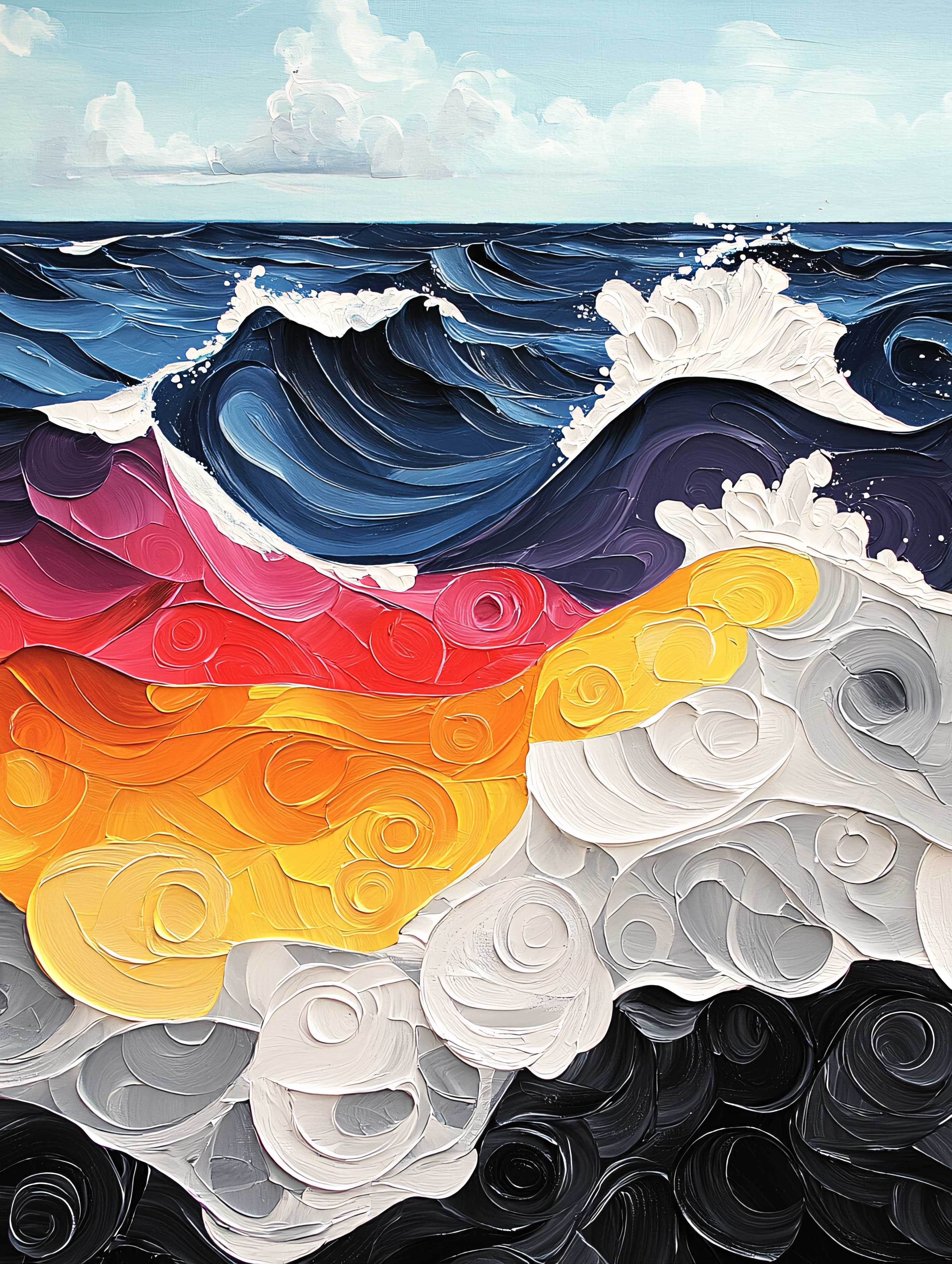 Colorful Ocean Waves