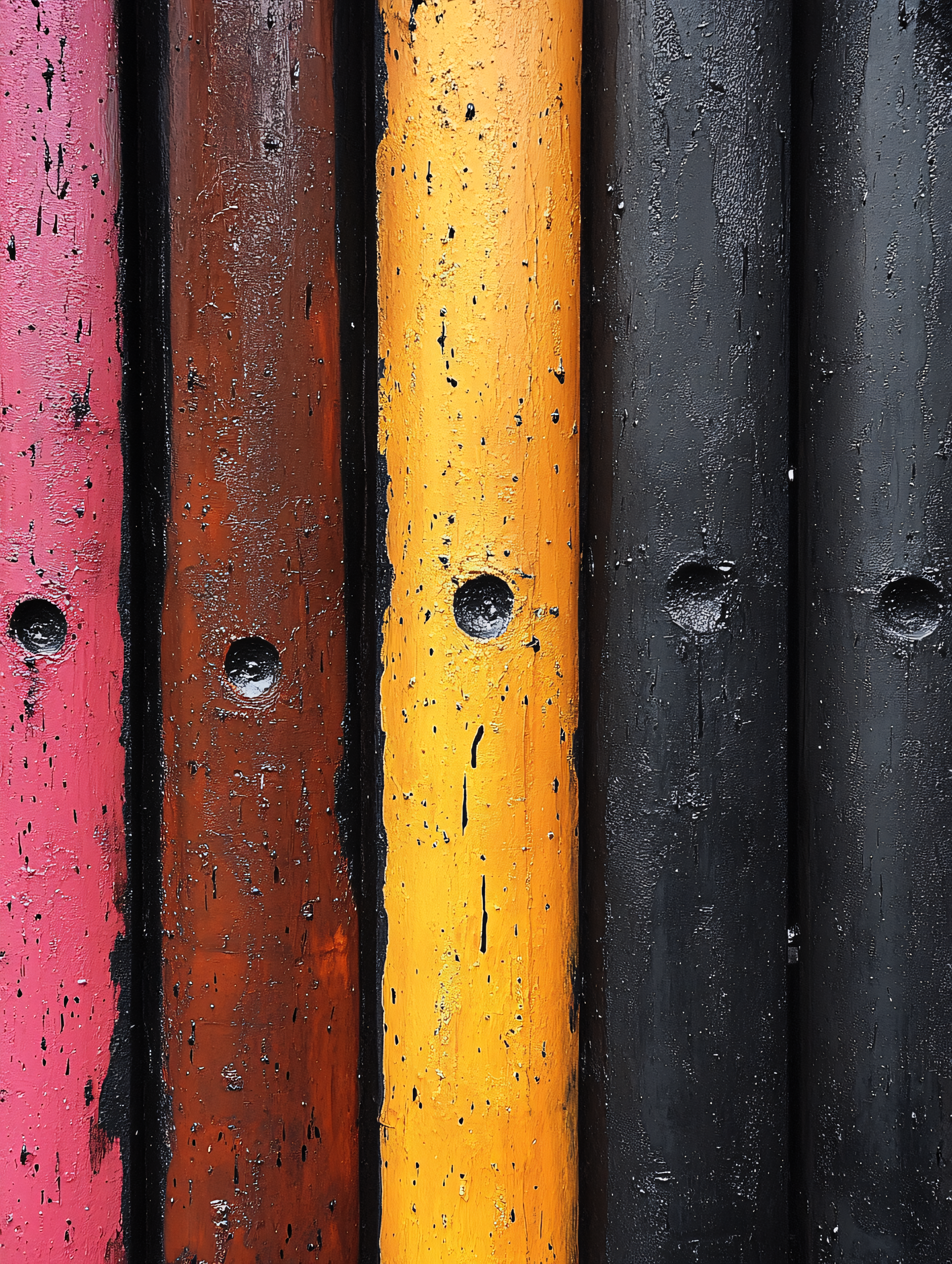 Colorful Painted Poles