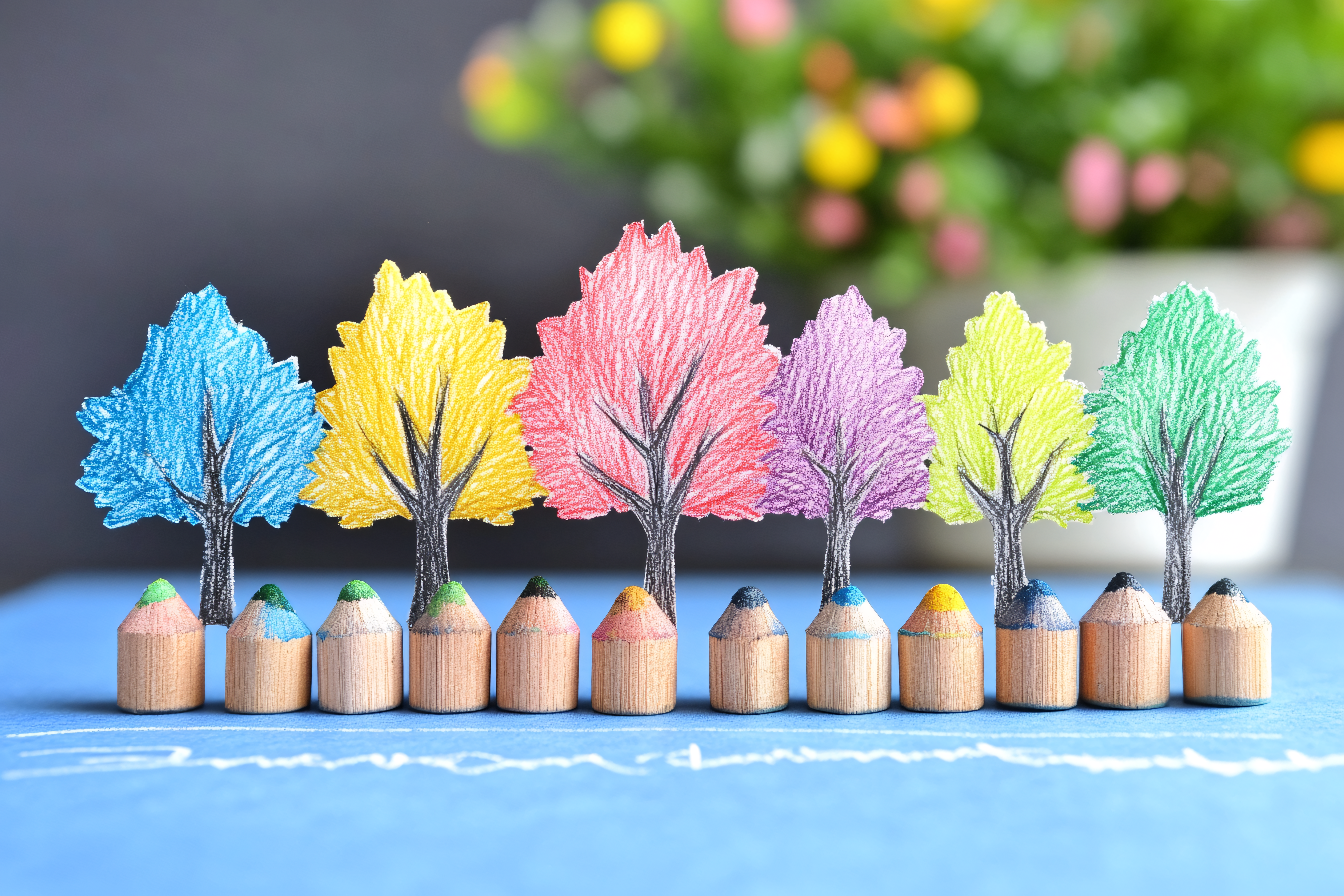 Colorful Pencil Tree Forest