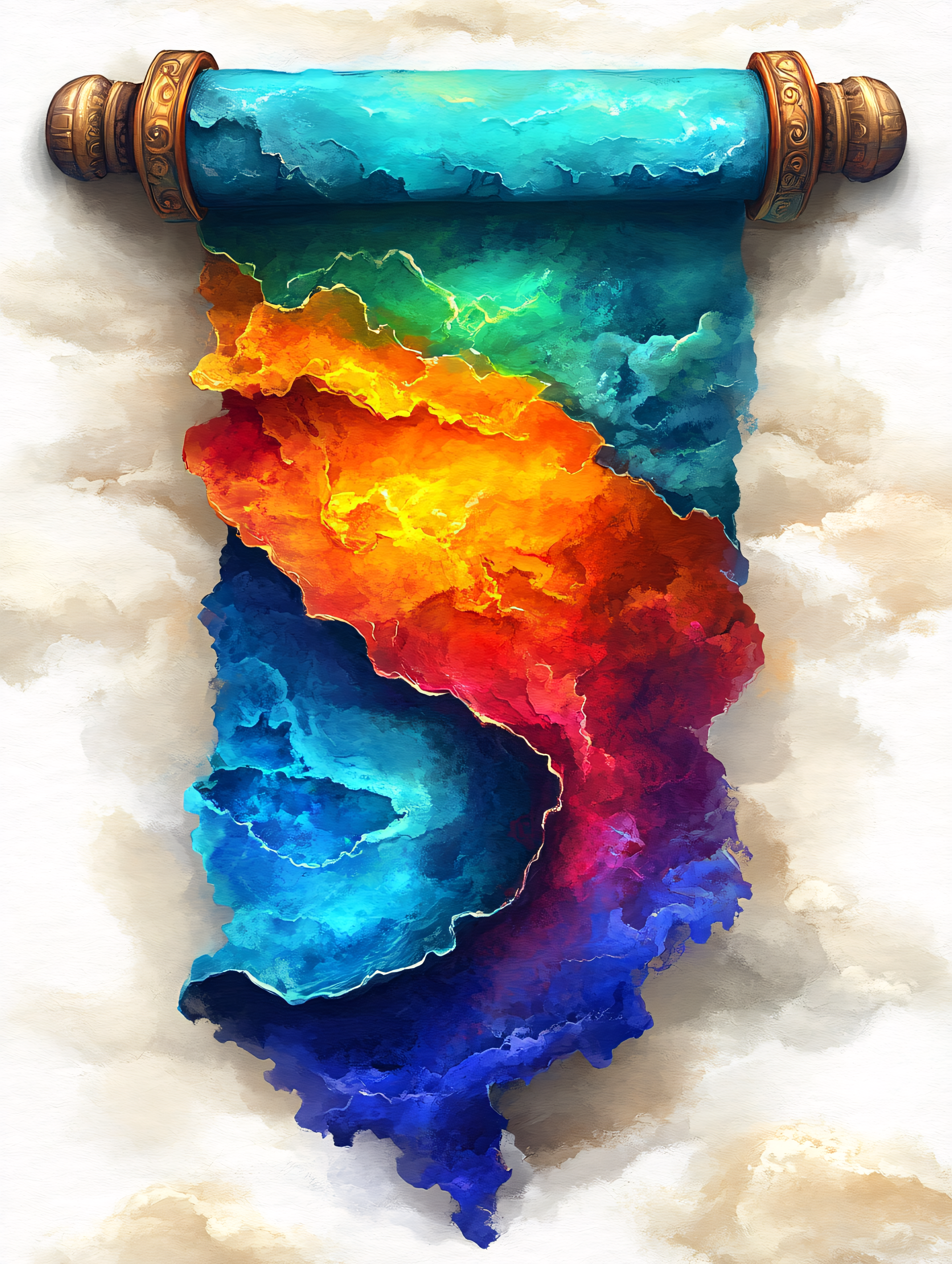 Colorful Rainbow Scroll