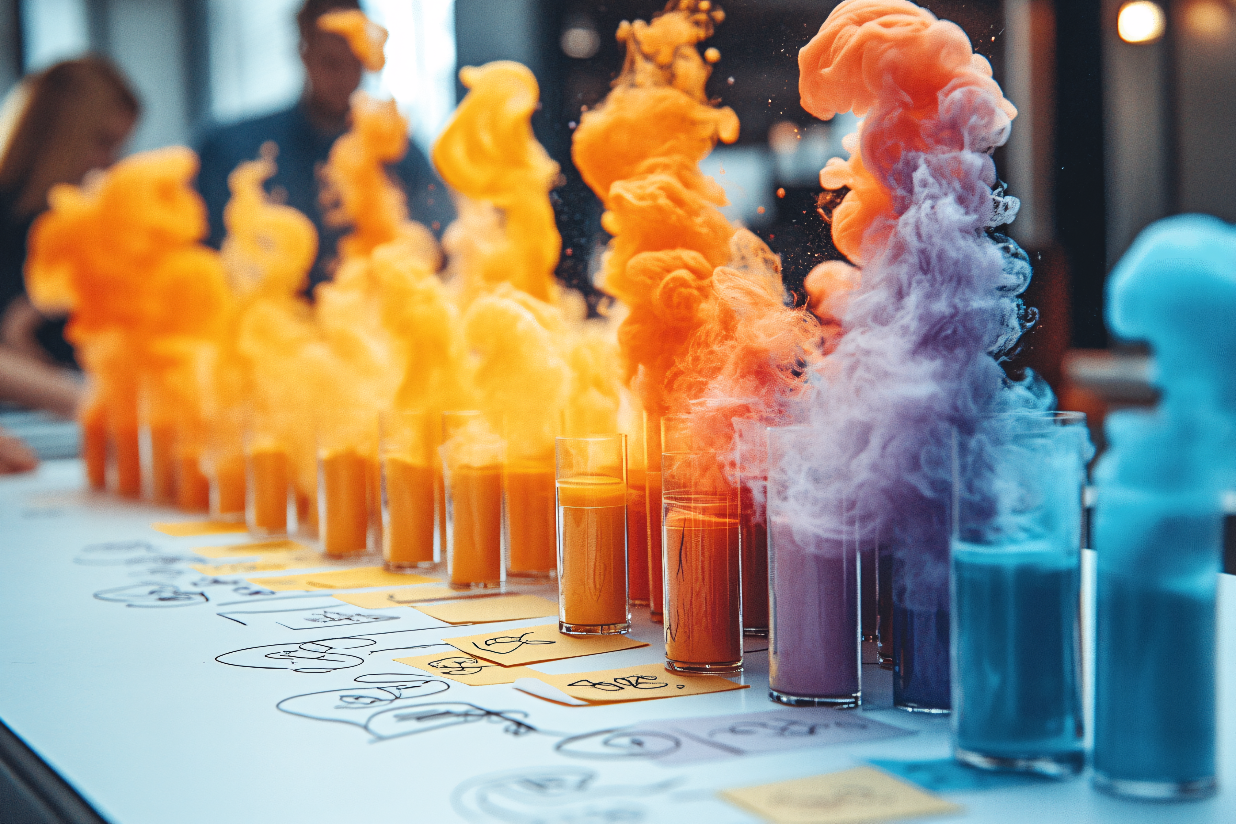 Colorful Smoke in Glasses