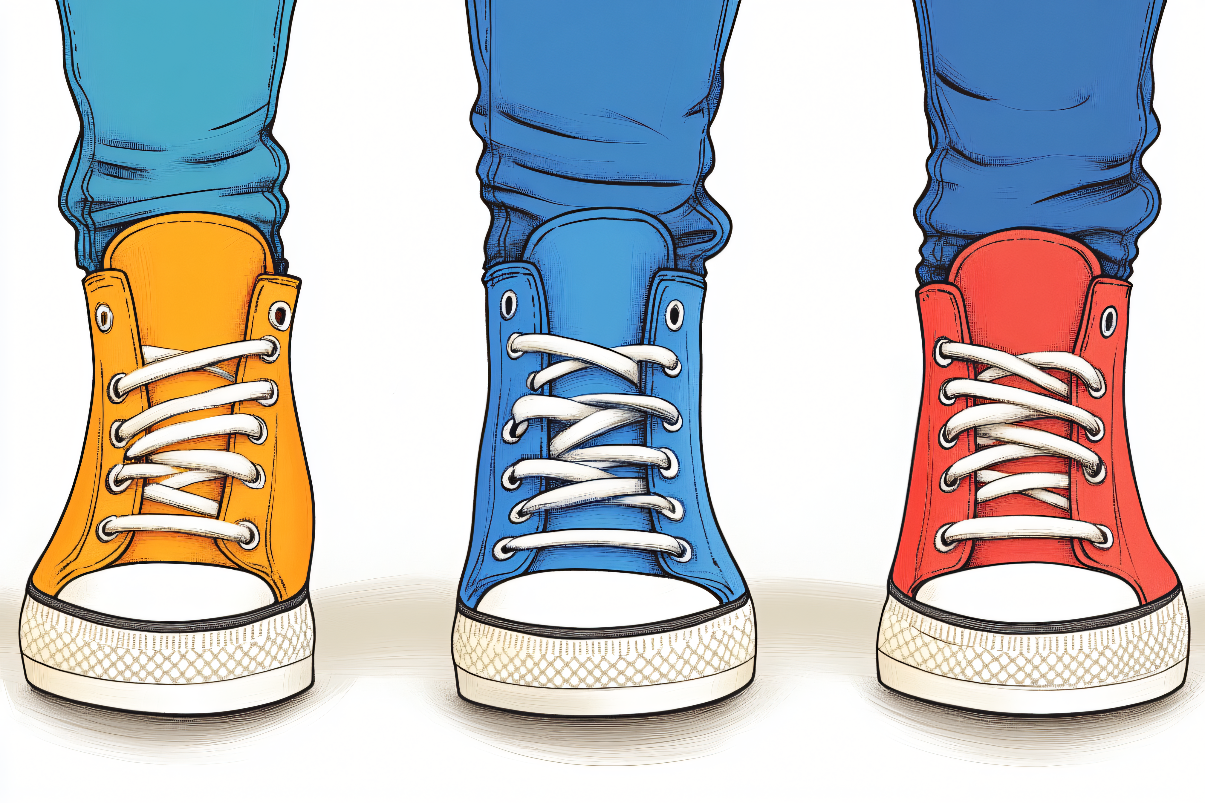 Colorful Sneakers With Jeans