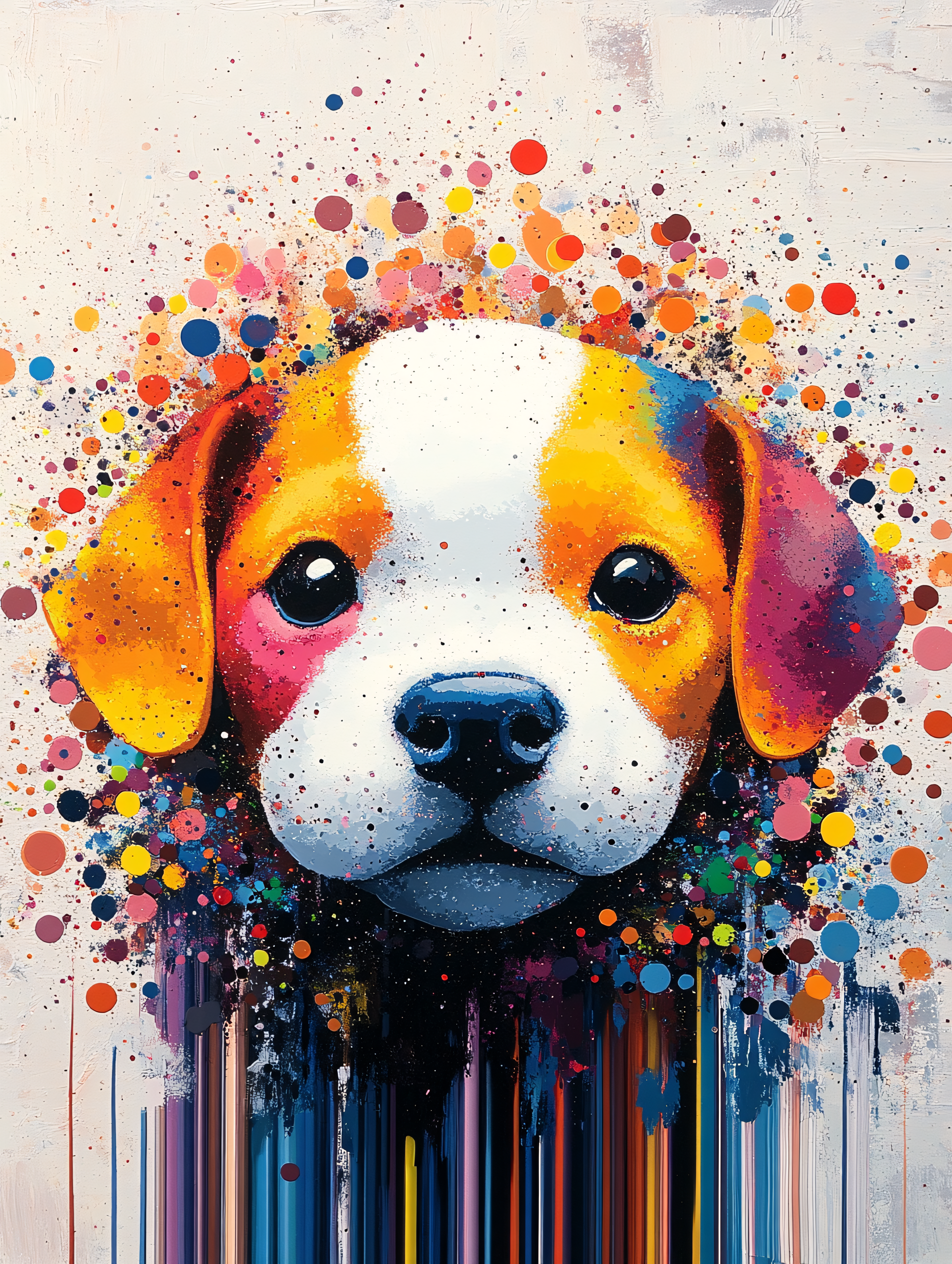 Colorful Splatter Dog Portrait