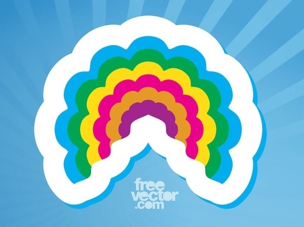 Colorful Sticker Free Vector