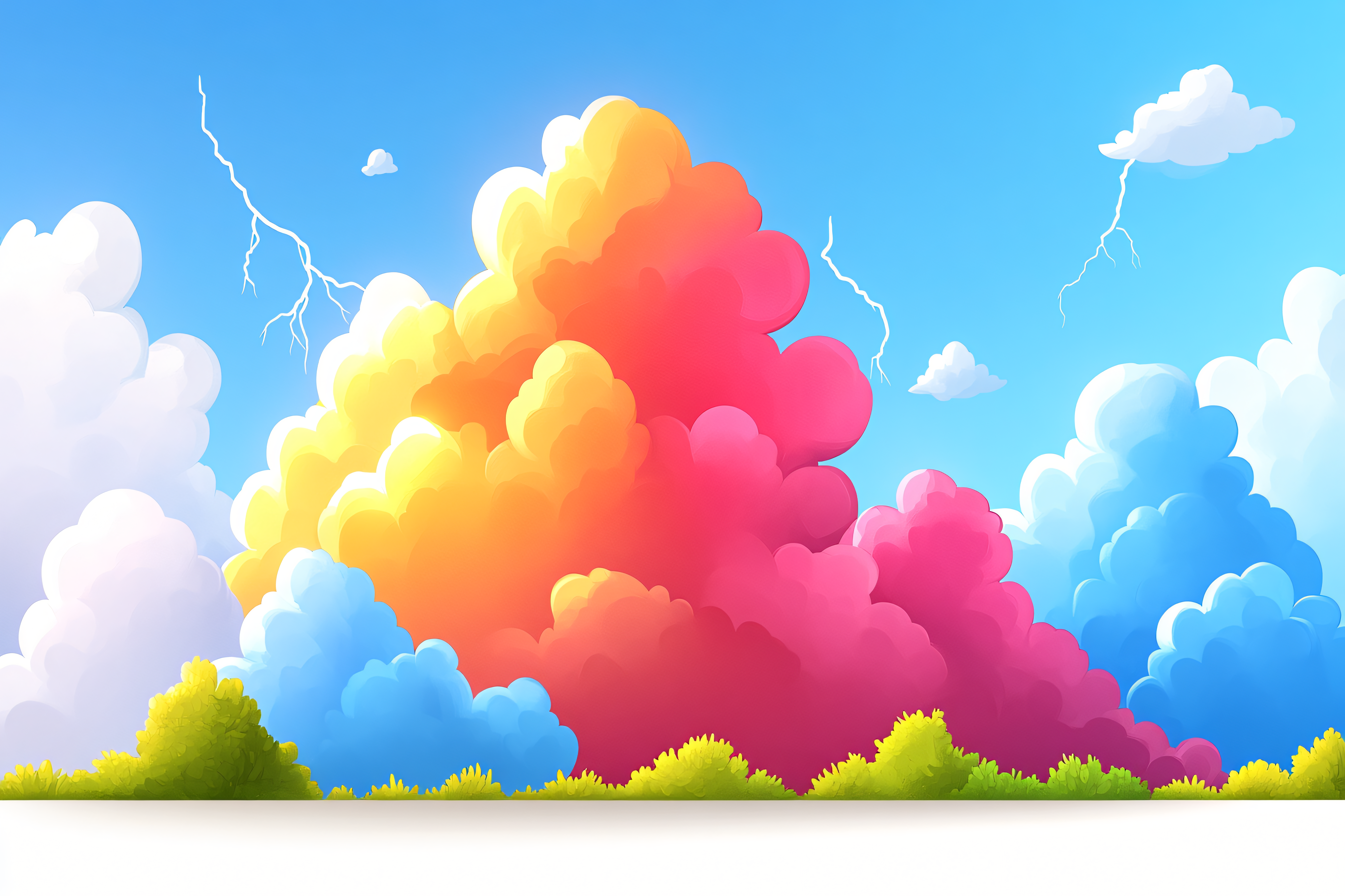 Colorful Storm Clouds with Lightning