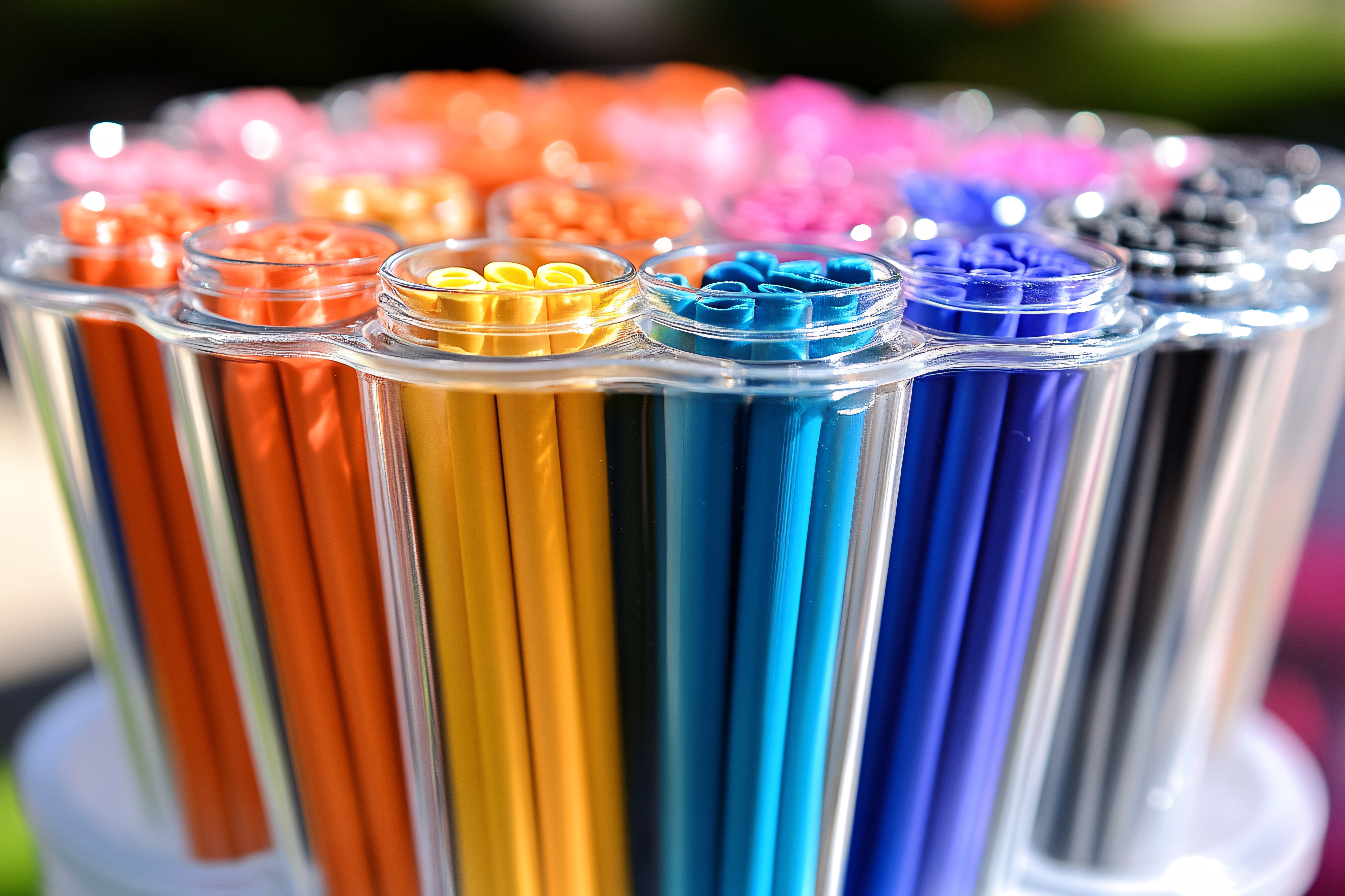 Colorful Straws In Container