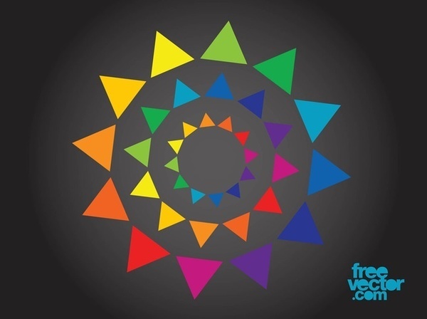 Colorful Sun Free Vector