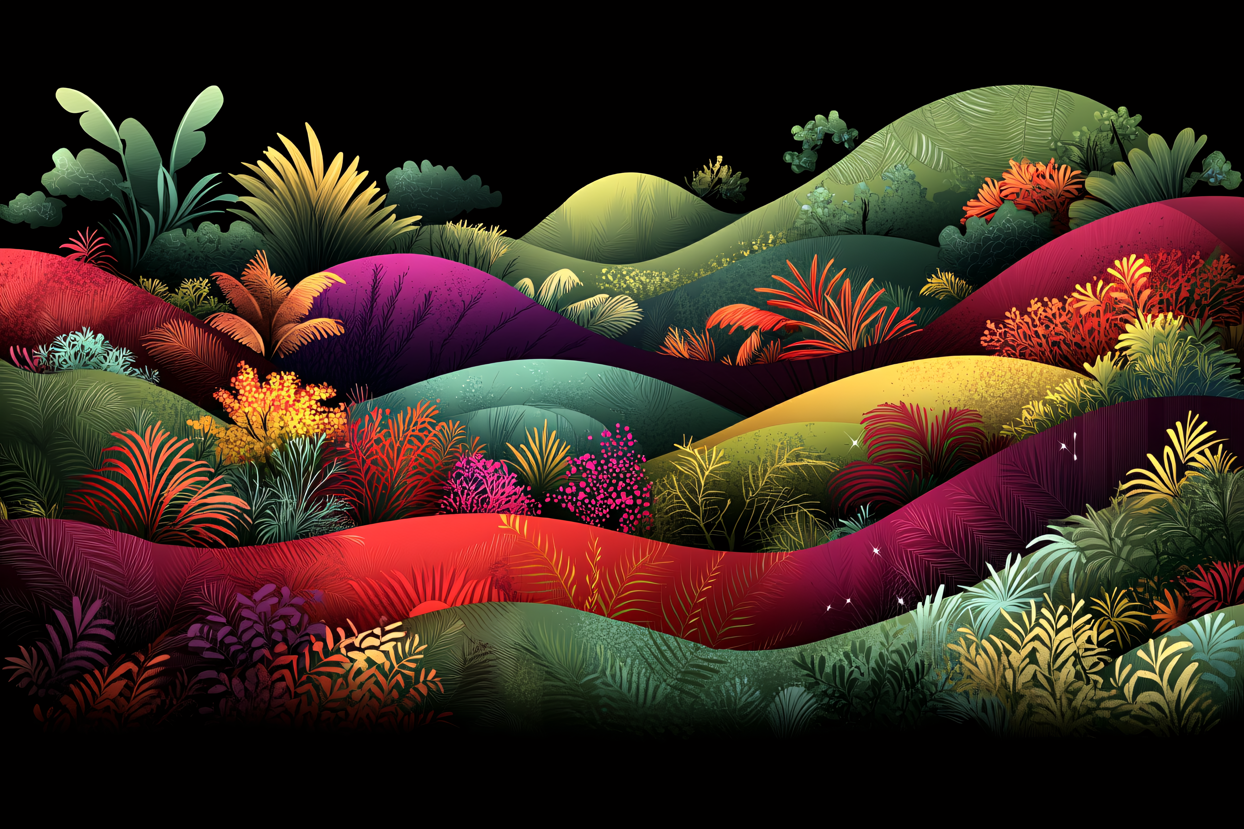 Colorful Tropical Landscape