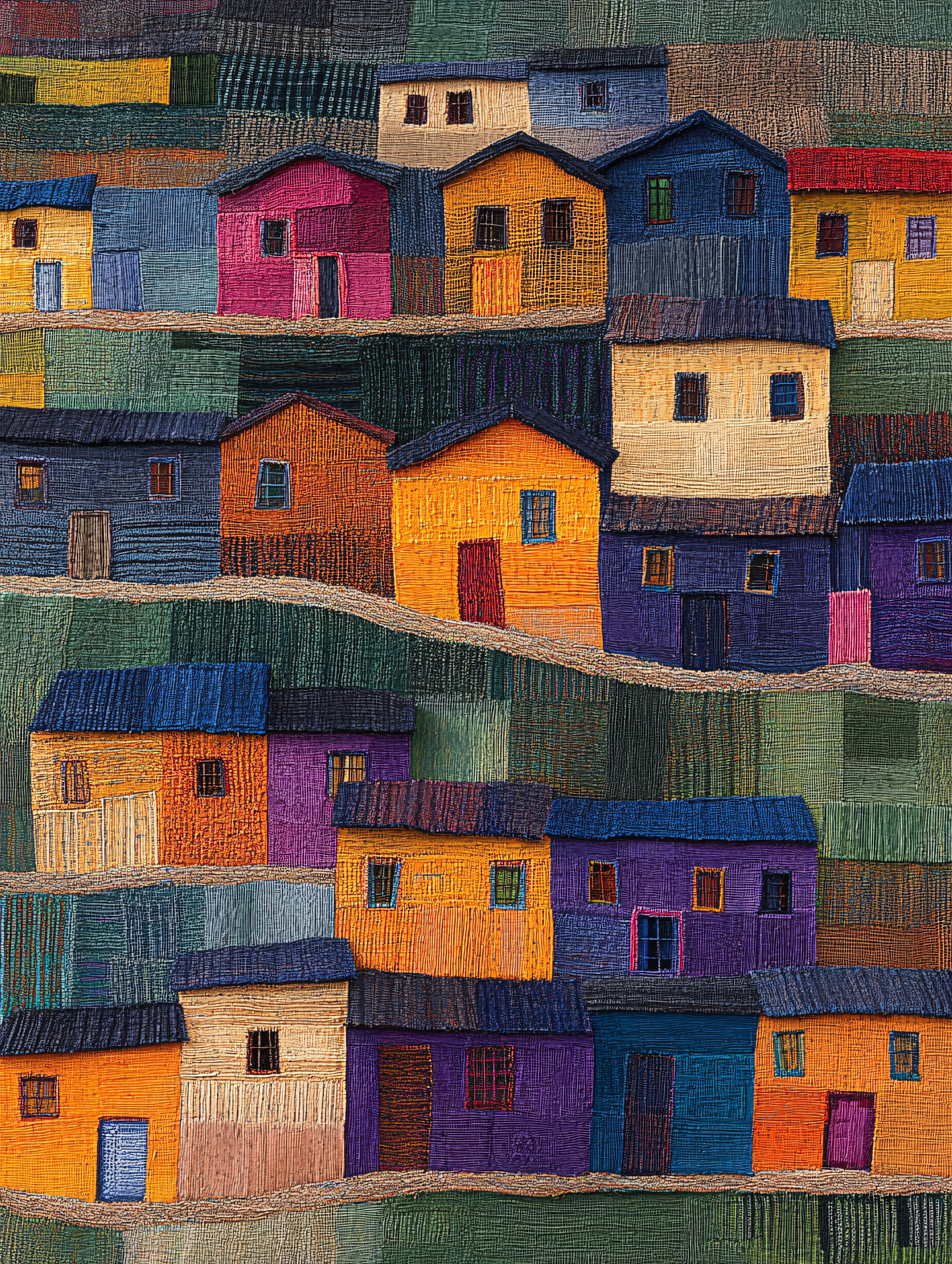 Colorful Village Houses